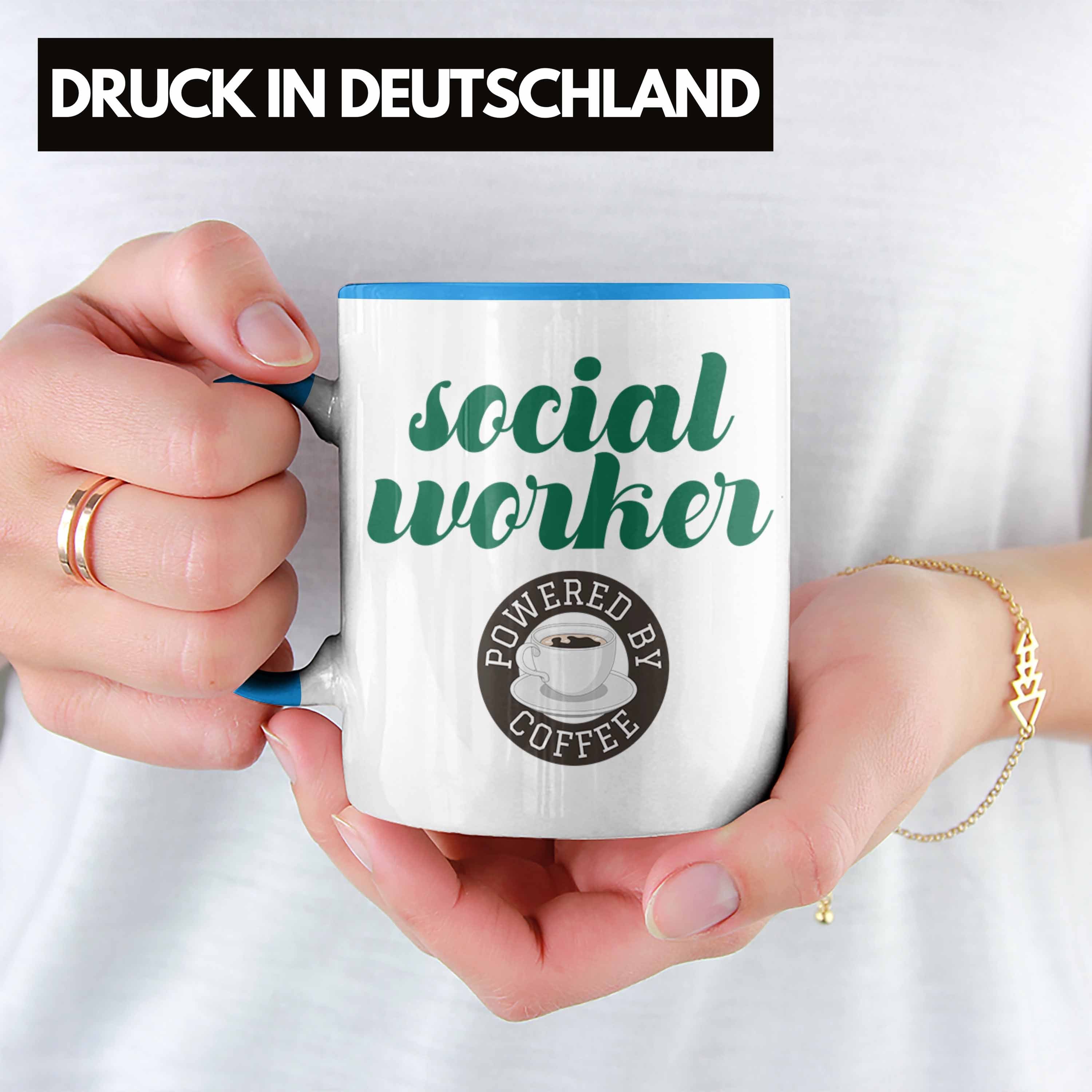Trendation Ge Sozialarbeiter Worker Social Spruch Tasse Bereich Sozialer Tasse Geschenk Blau