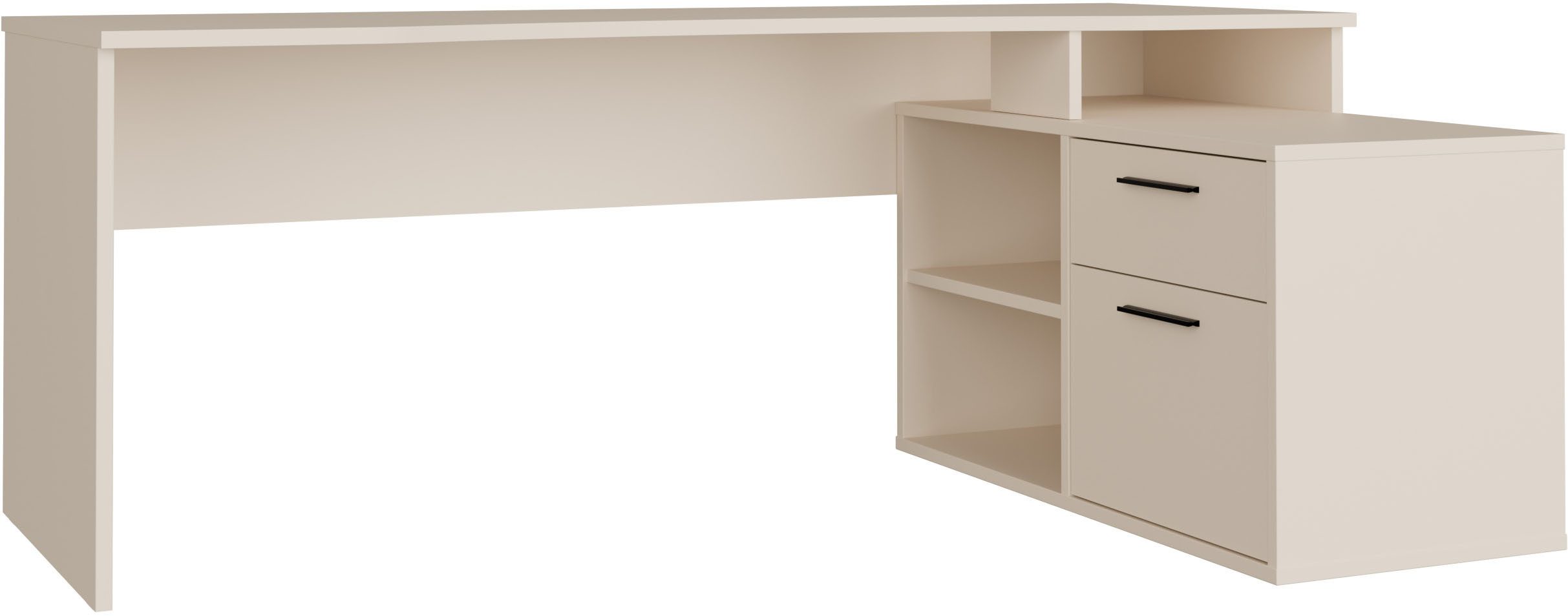 FORTE Schreibtisch Eckschreibtisch Tezaur, mit viel Stauraum, B/H/T 200/75,7/121,8 cm