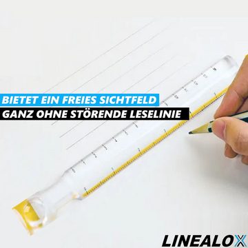 MAVURA Lineal LINEALOX Leselineal Lesestab Lesehilfe Vergrößerungslineal Lupenlineal, Lp-2+4x Vergrößerung Lineal Lineallupe Auflagelupe