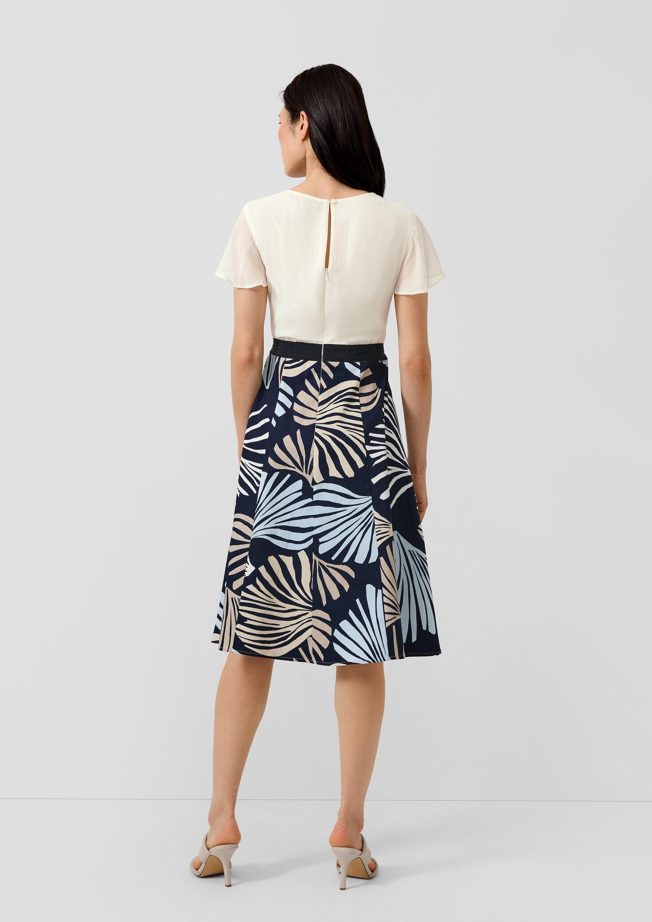 s.Oliver Midikleid Kleid Elegantes Etuikleid mit Popeline-Rock
