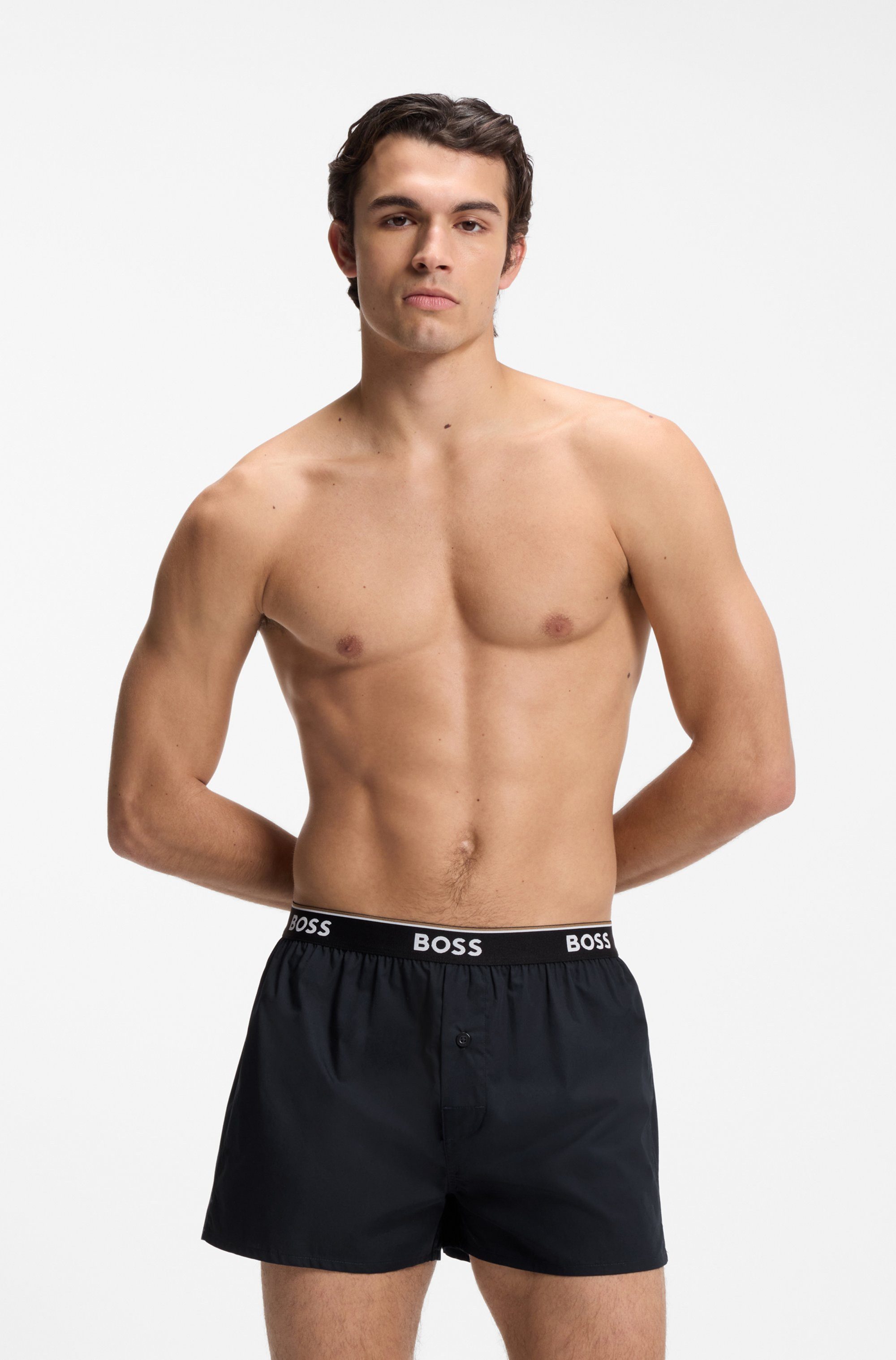 BOSS Pyjamashorts (2-tlg) aus Baumwolle, elastischer Bund