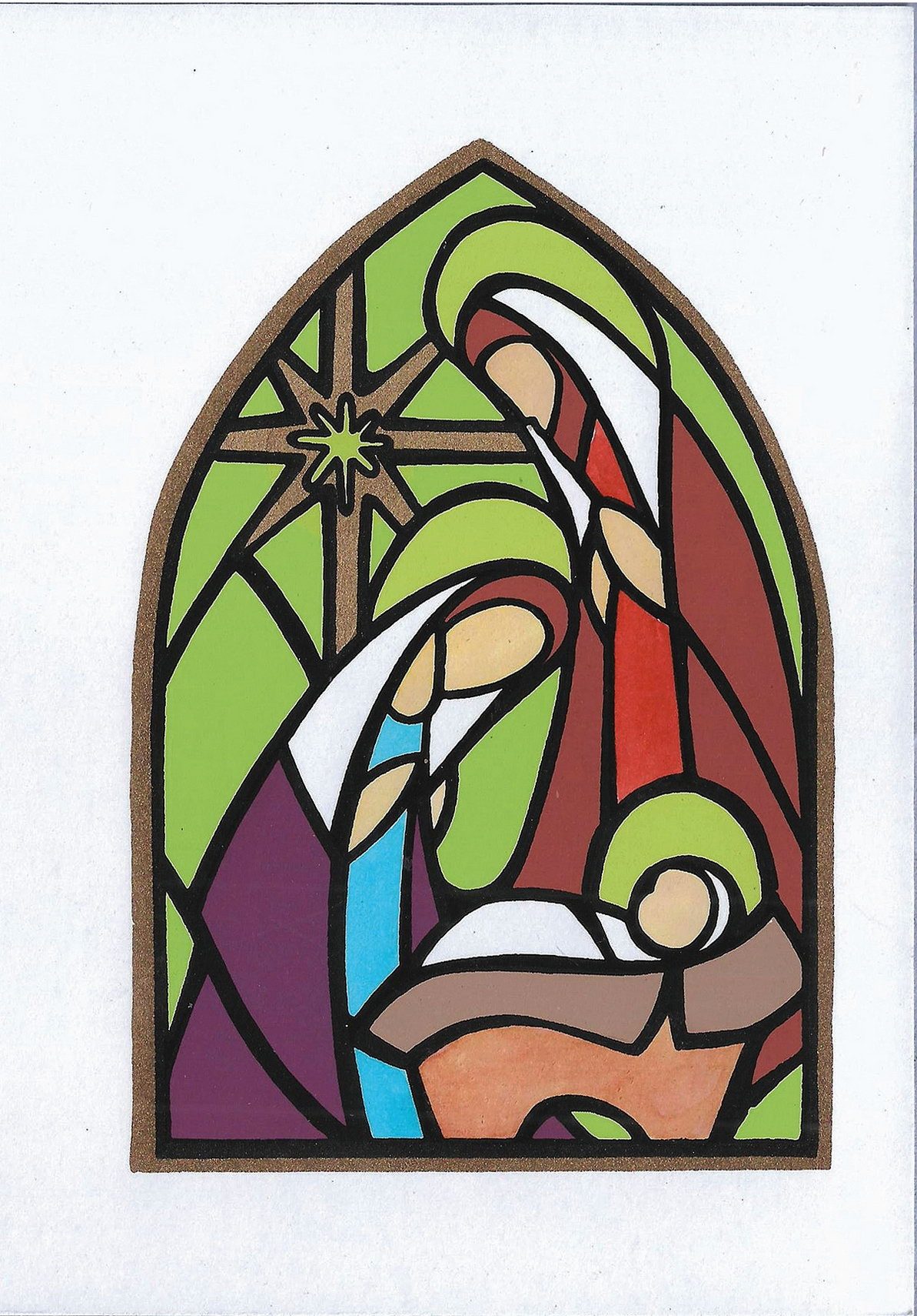 El Puente Krippenfigur Weihnachtskarte "Heilige Familie", Handmade, Fair Trade