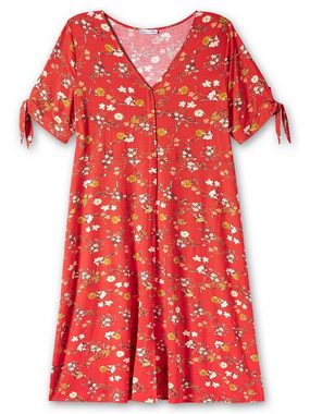 sheego by Joe Browns Jerseykleid Große Größen mit Blumendruck und Zierknopfleiste
