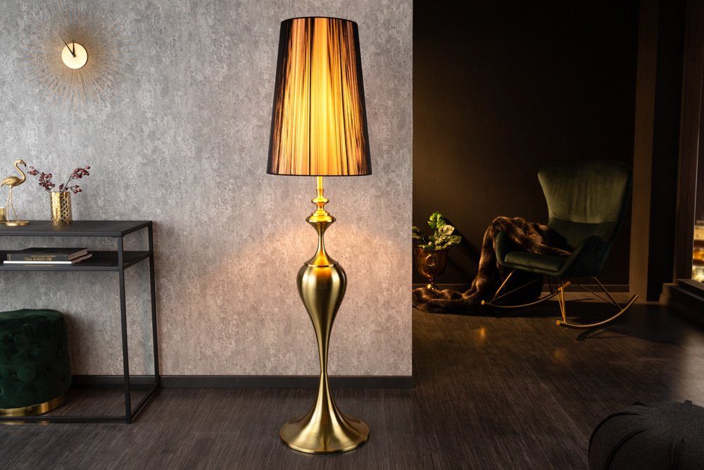 riess-ambiente Stehlampe · · gebürstet · Leuchtmittel, ohne Barock Metall LUCIE gold Wohnzimmer 160cm schwarz, /