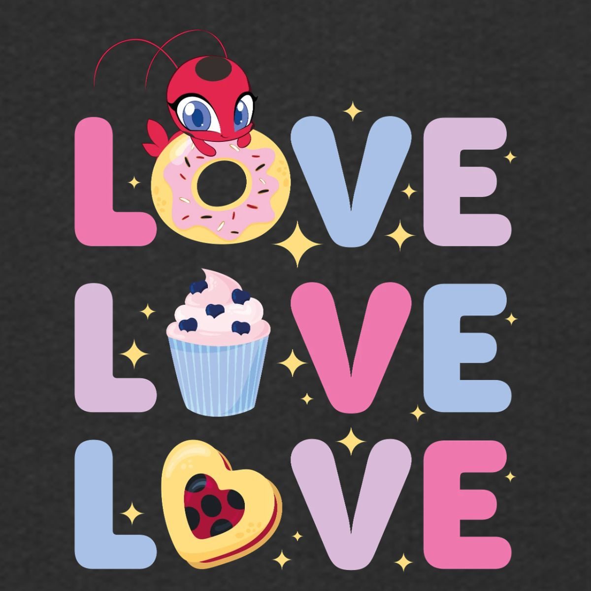 Spreadshirt Hoodie Miraculous Love Love Love Schriftzüge Kinder Premium Hoodie (1-tlg)