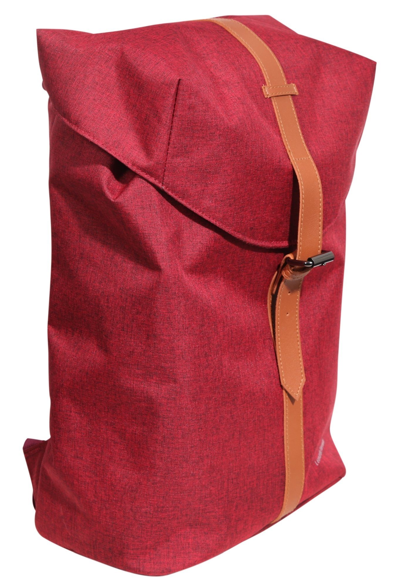 LEONARDO VERRELLI Tasche Rot mit Melli Rucksack (einzeln) Laptoptasche aus Laptopfach Unisex Polyester