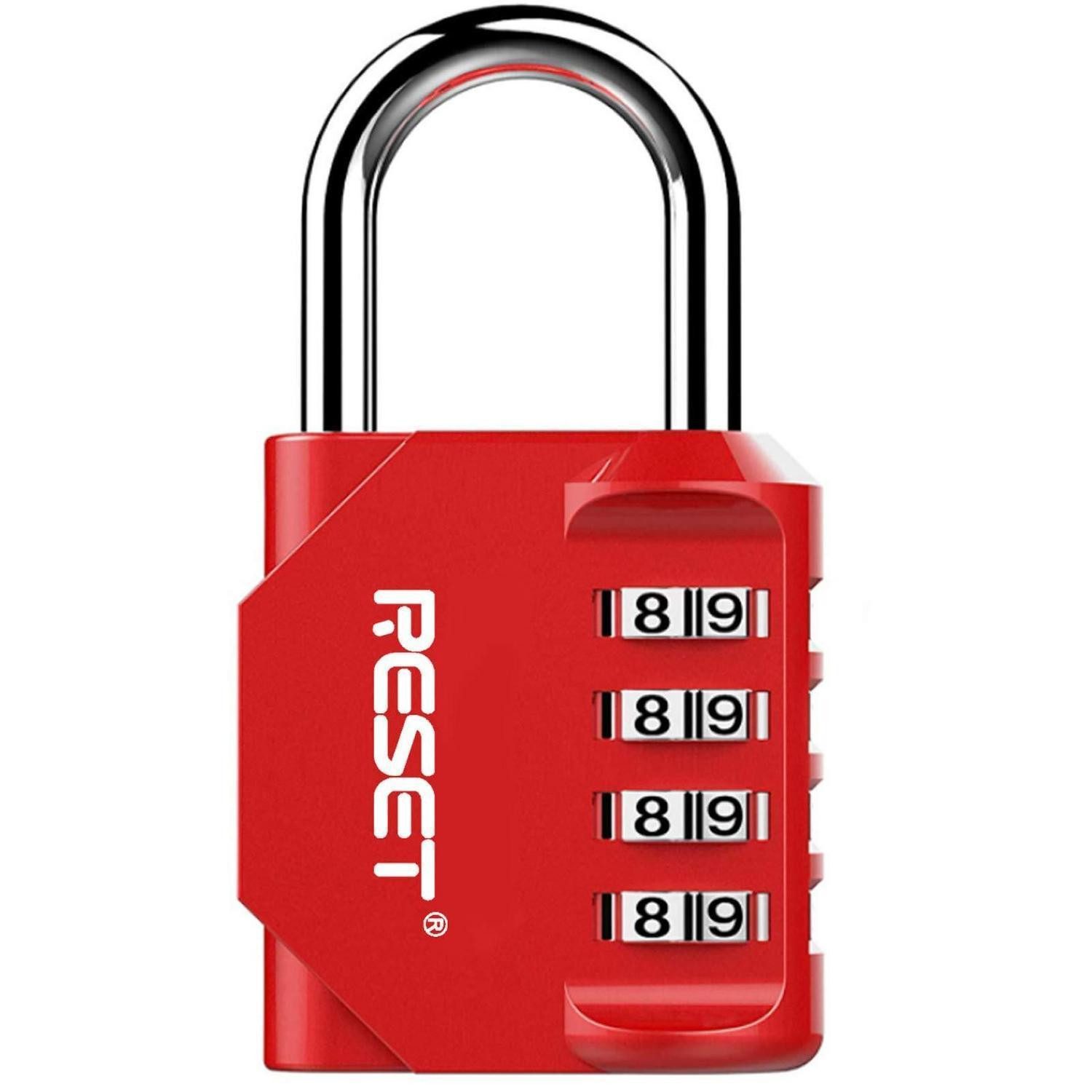LuxusKollektion Zahlenbügelschloss Zahlenschloss 4-stellig Rot 31mm lichte Höhe