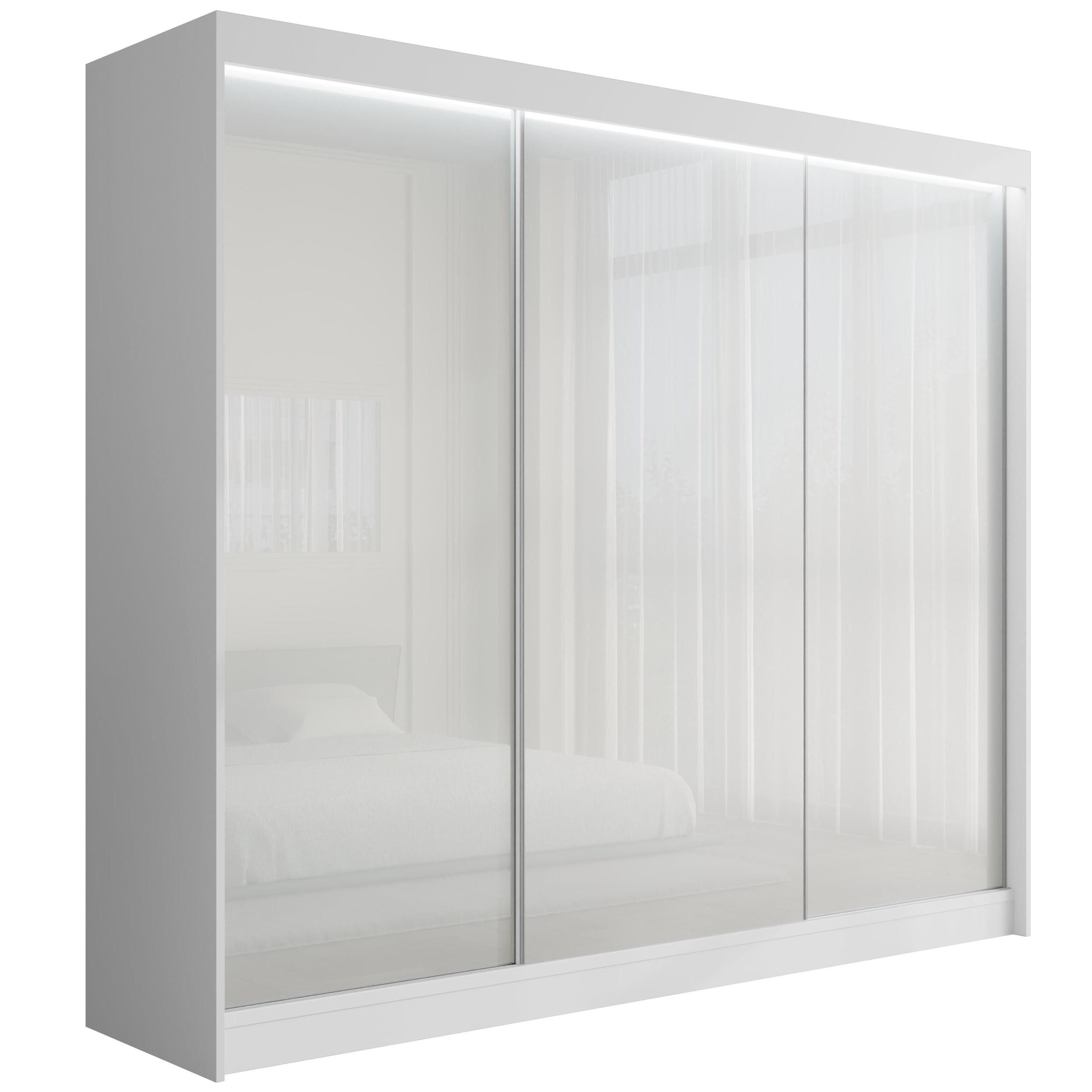 ALTDECOR Schiebetürenschrank PEKA (Kleiderschrank Garderobenschrank mit viel Stauraum Moderner Schrank) Vielseitiger Schwebetürenschrank Lacobel LED Beleuchtung