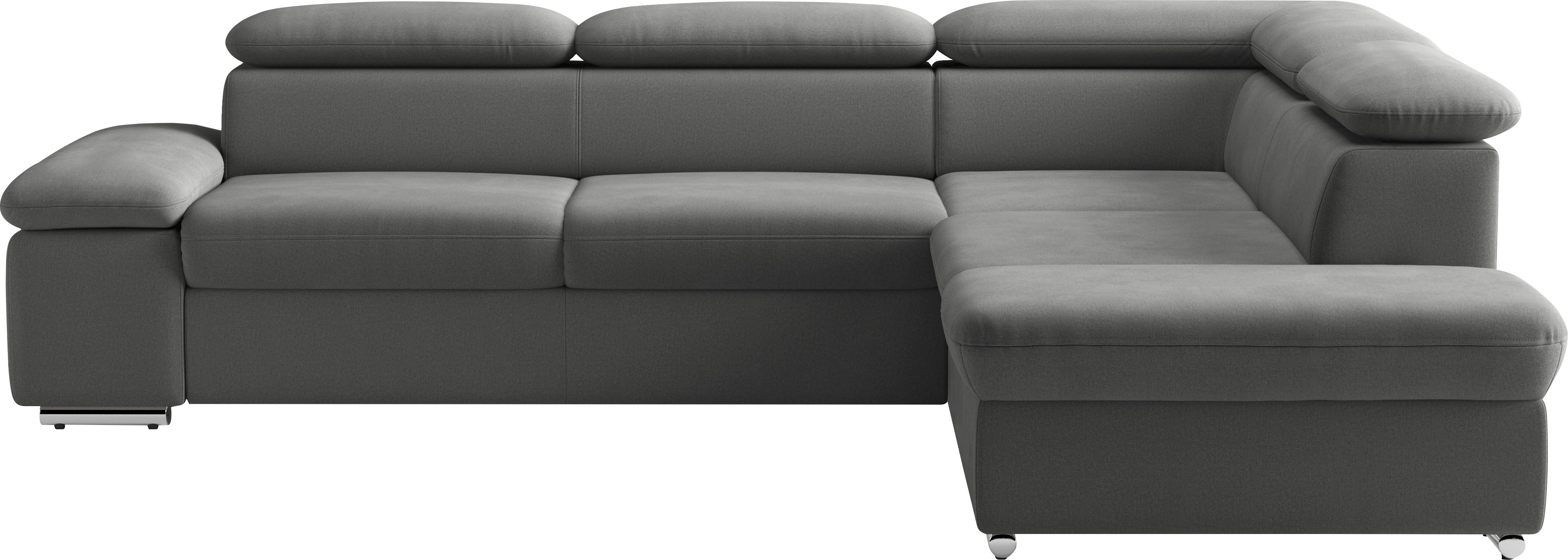 sit&more Ecksofa Valantine L-Form, B: 272 cm, mit Arm- & Kopfteilverstellung, optional mit Bettfunktion