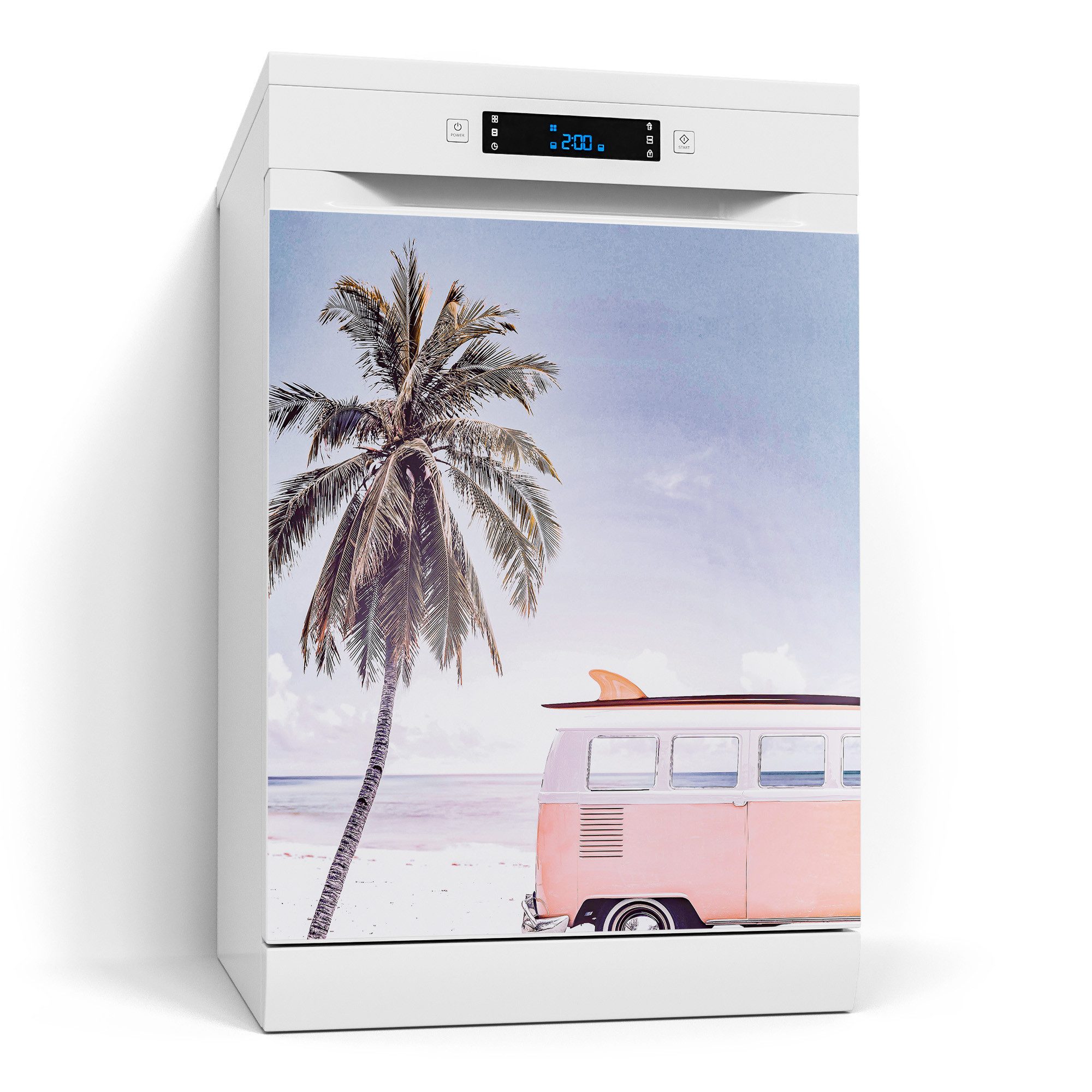 DEQORI Magnetfolie 'Retro Strandfahrt', Spülmaschine Magnetmatte magnetisch Magnetfolie Folie Schutz