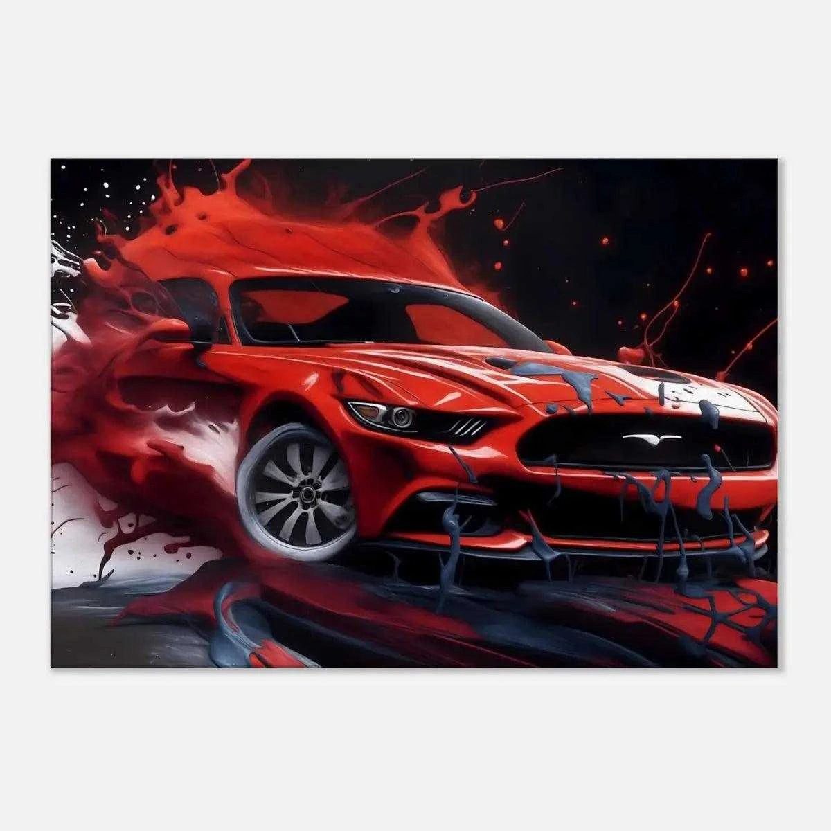 SimpleCanvas Wanddekoobjekt Liquid Mustang - Auto günstig online kaufen