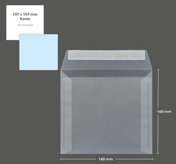 Blanke Briefhüllen Briefumschlag Transparente Briefumschläge - Weiß (Transparent-Weiß)~160 x 160 mm