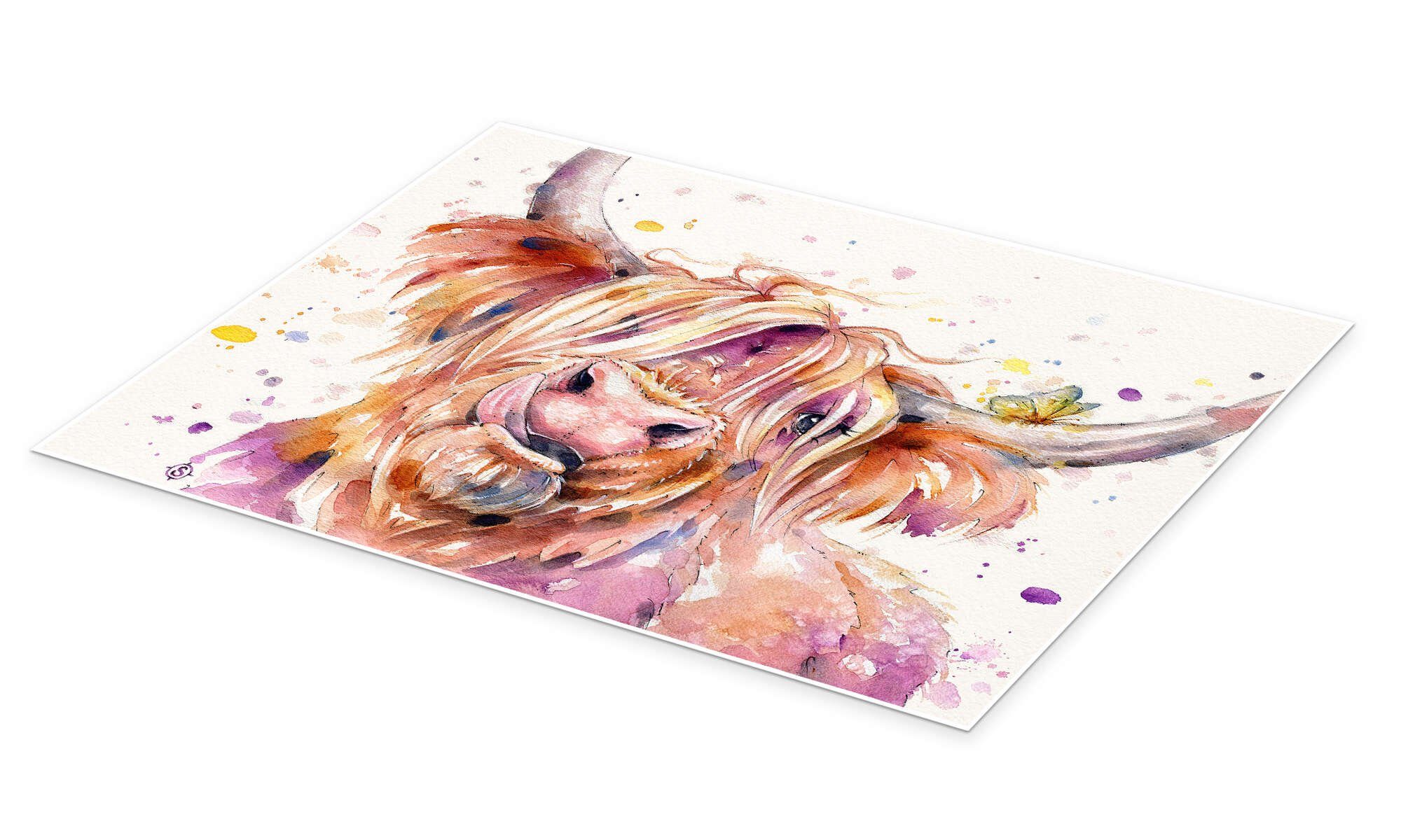 Posterlounge Wandbild Schlechtes Haar ist egal (Hochlandkuh), Sillier Than Sally, erhältlich als Poster, Leinwandbild, Wandsticker oder Acrylglasbild