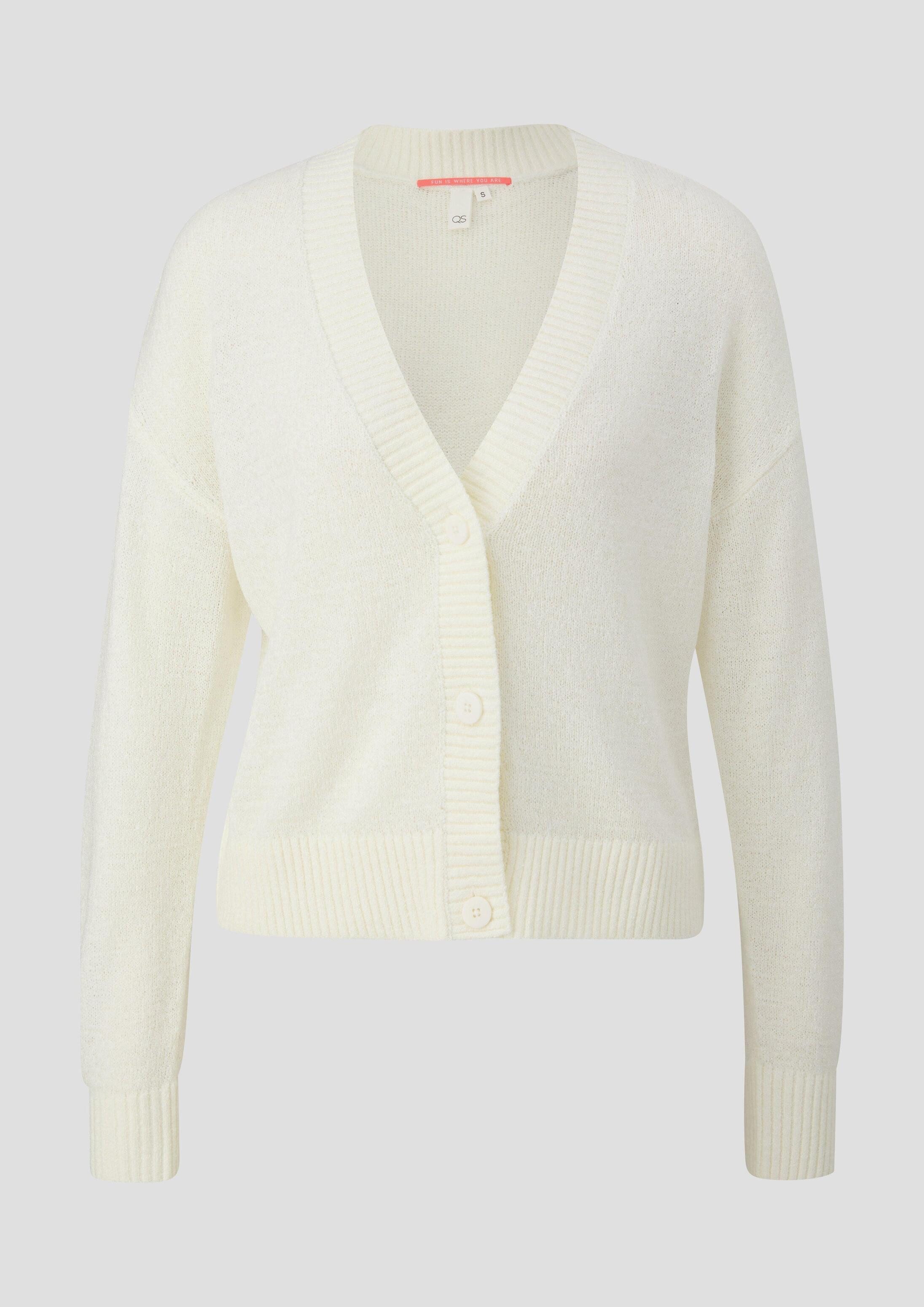 QS Cardigan Strickjacke Verkürzte Strickjacke mit Knöpfen