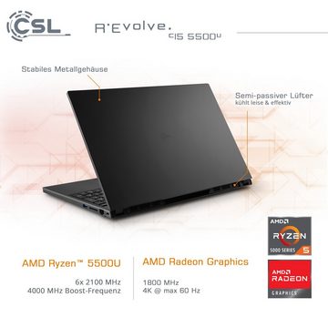 CSL R'Evolve C15 5500U/16GB/4000GB/Windows 11 Home Notebook (39,6 cm/15,6 Zoll, 4000 GB SSD)