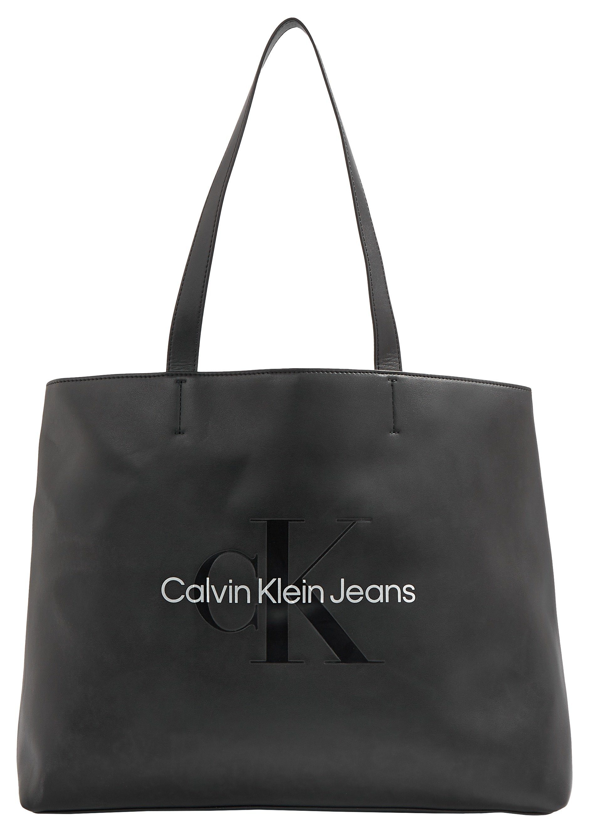 Calvin Klein Jeans Shopper SCULPTED SLIM TOTE34 MONO, mit geräumigem Hauptfach Handtasche Damen Tasche Damen Henkeltasche