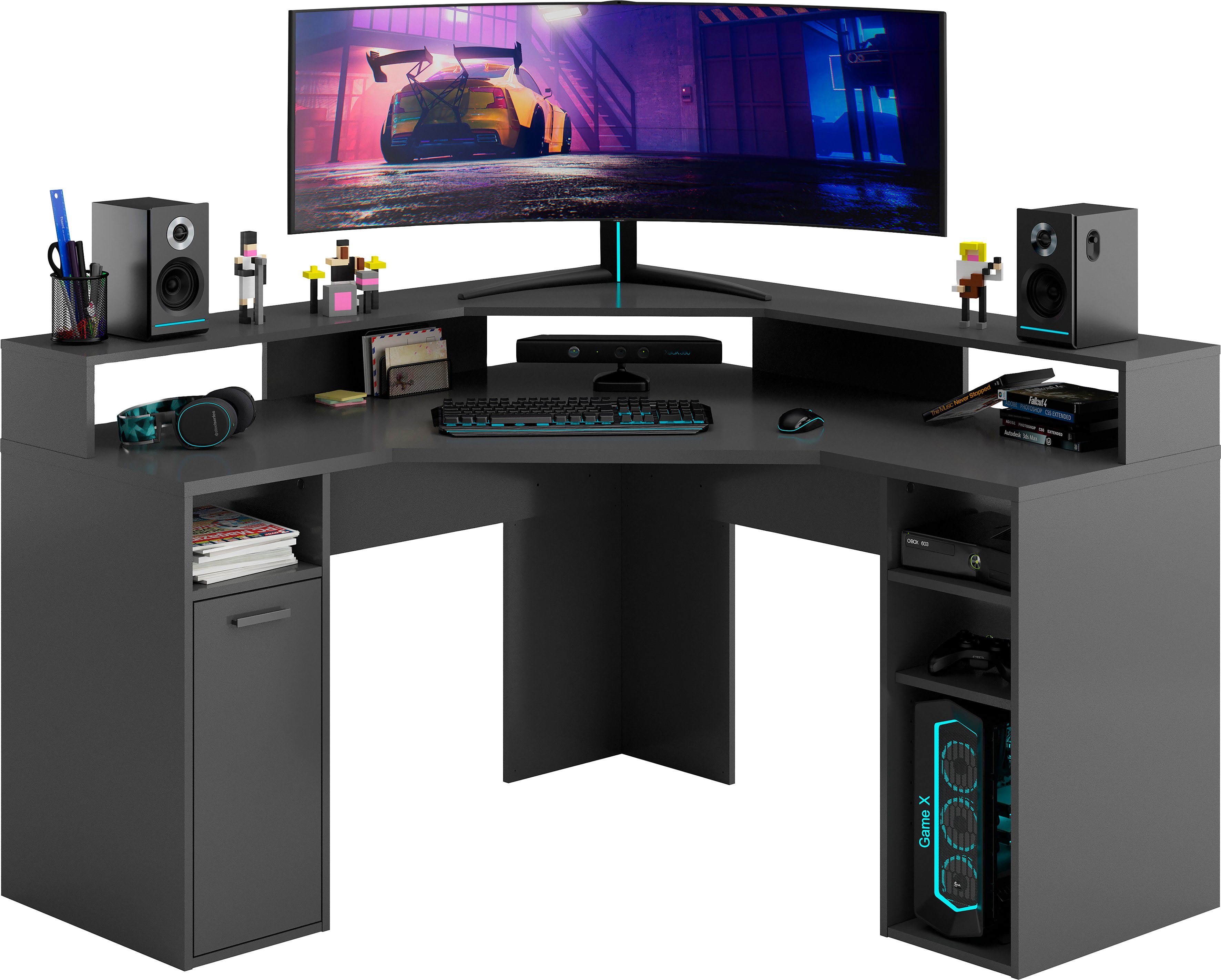 FMD Gamingtisch Eckschreibtisch Zocker 2 günstig online kaufen