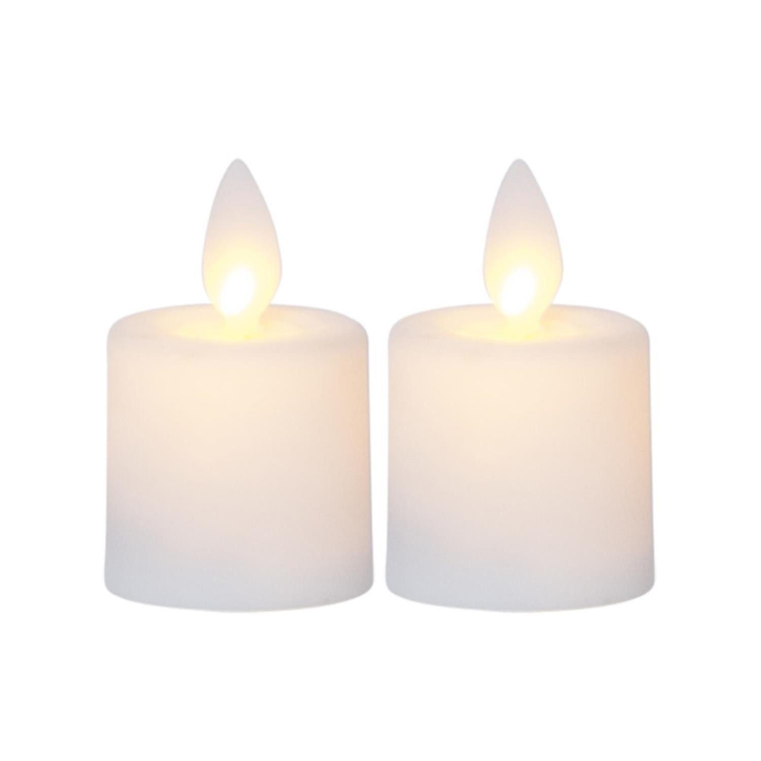 LED-Kerze Mini Kerzenset Teelicht bewegte Flamme mit Batterien Timer H: 6cm 2 St