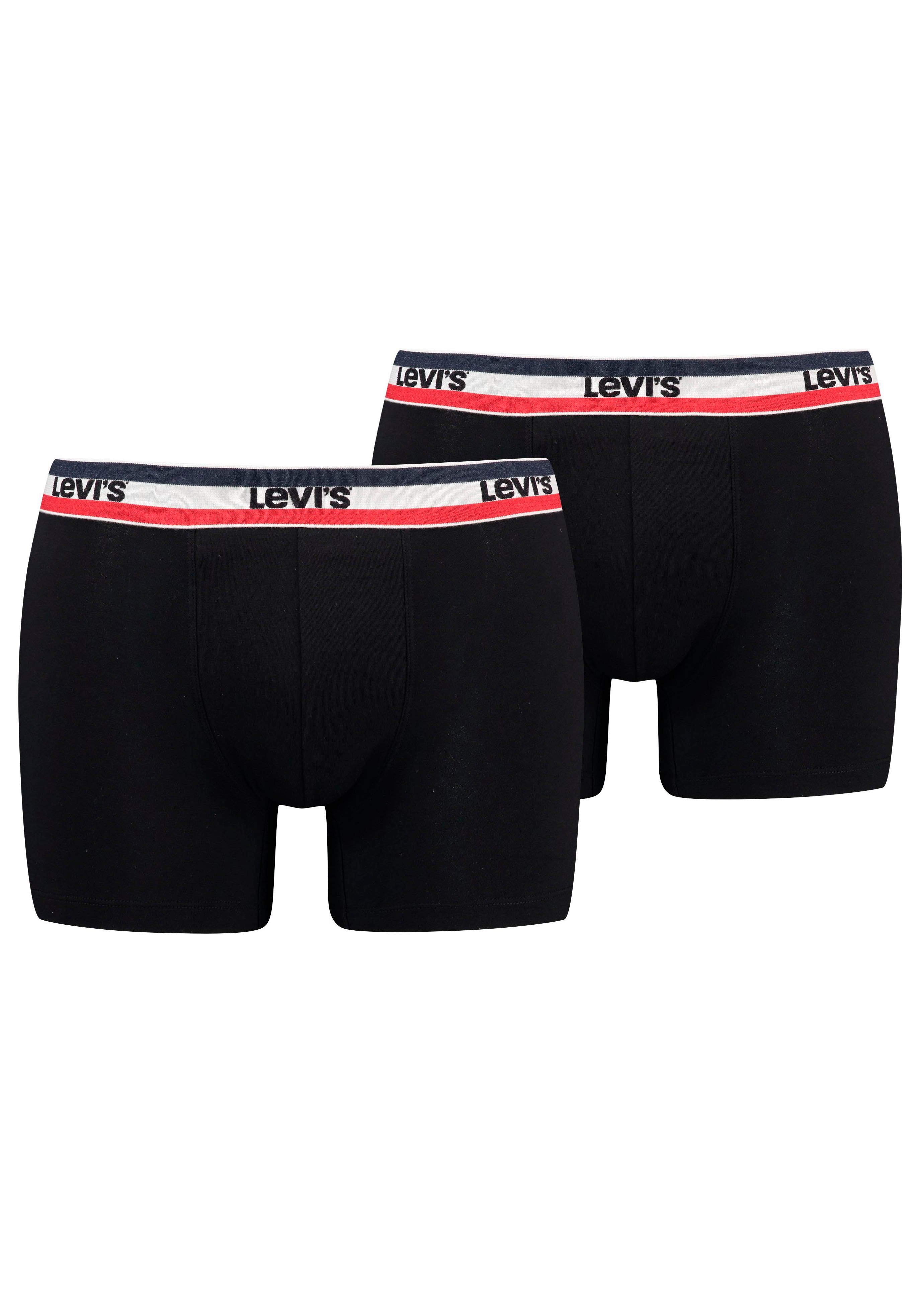 Levi's® Boxershorts (Packung, 2-St) LEVIS MEN SPRTSWR LOGO BOXER BRIEF ORGANIC CO 2P black