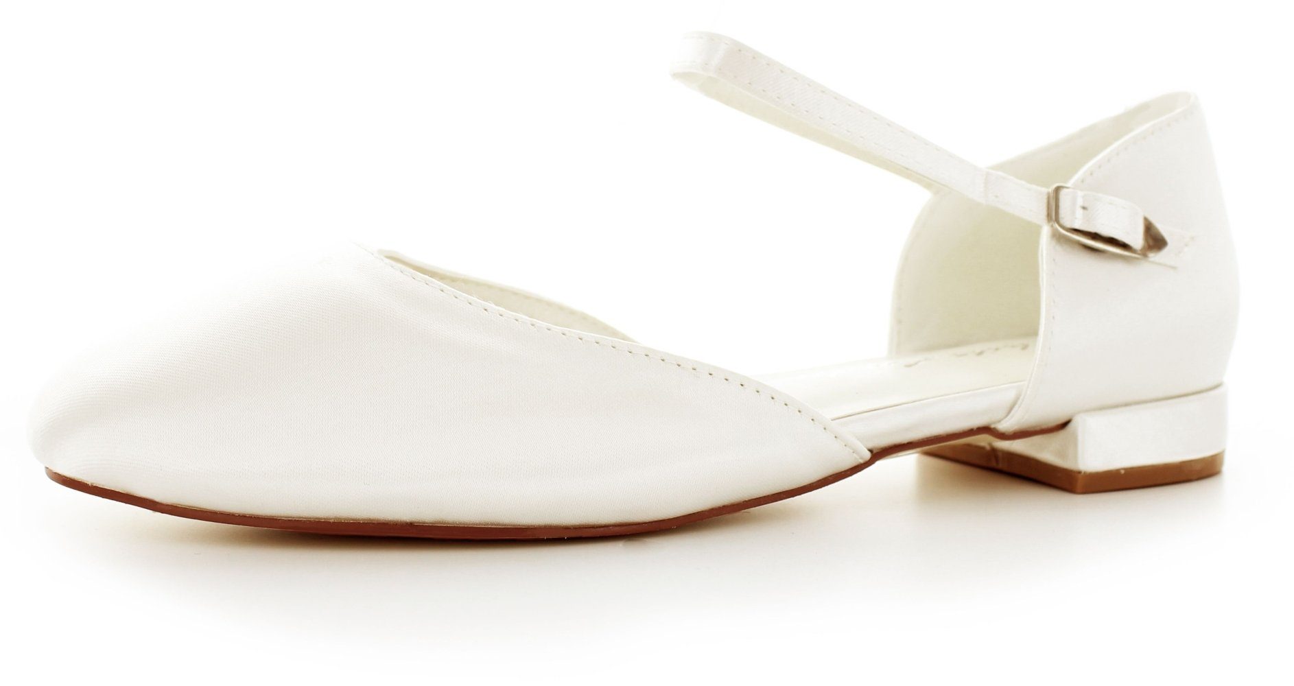 White Lady 871 ivory - flache Satin-Brautschuhe Ballerina