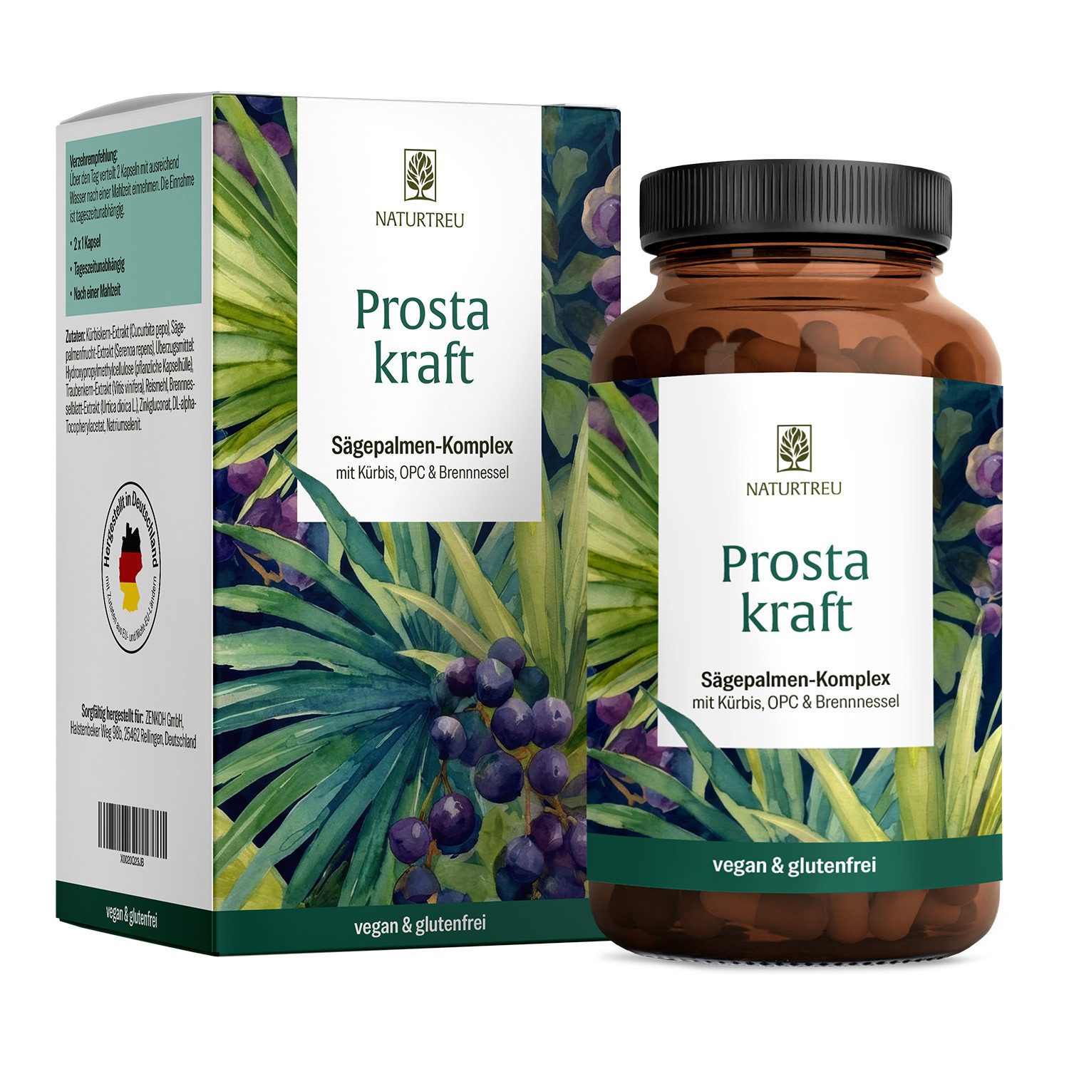 Naturtreu PROSTAKRAFT Kapseln, 120 St., 89.9 g, Hergestellt in Deutschland, 100 % vegan, laborgeprüft, frei von …