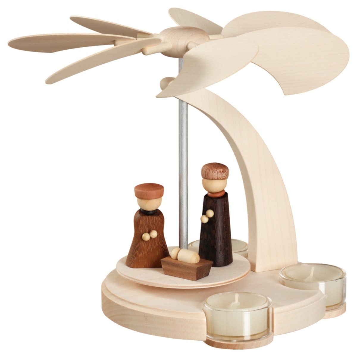 Seiffener Volkskunst Weihnachtspyramide L-Form CHRISTI GEBURT /& ENGEL 50 cm