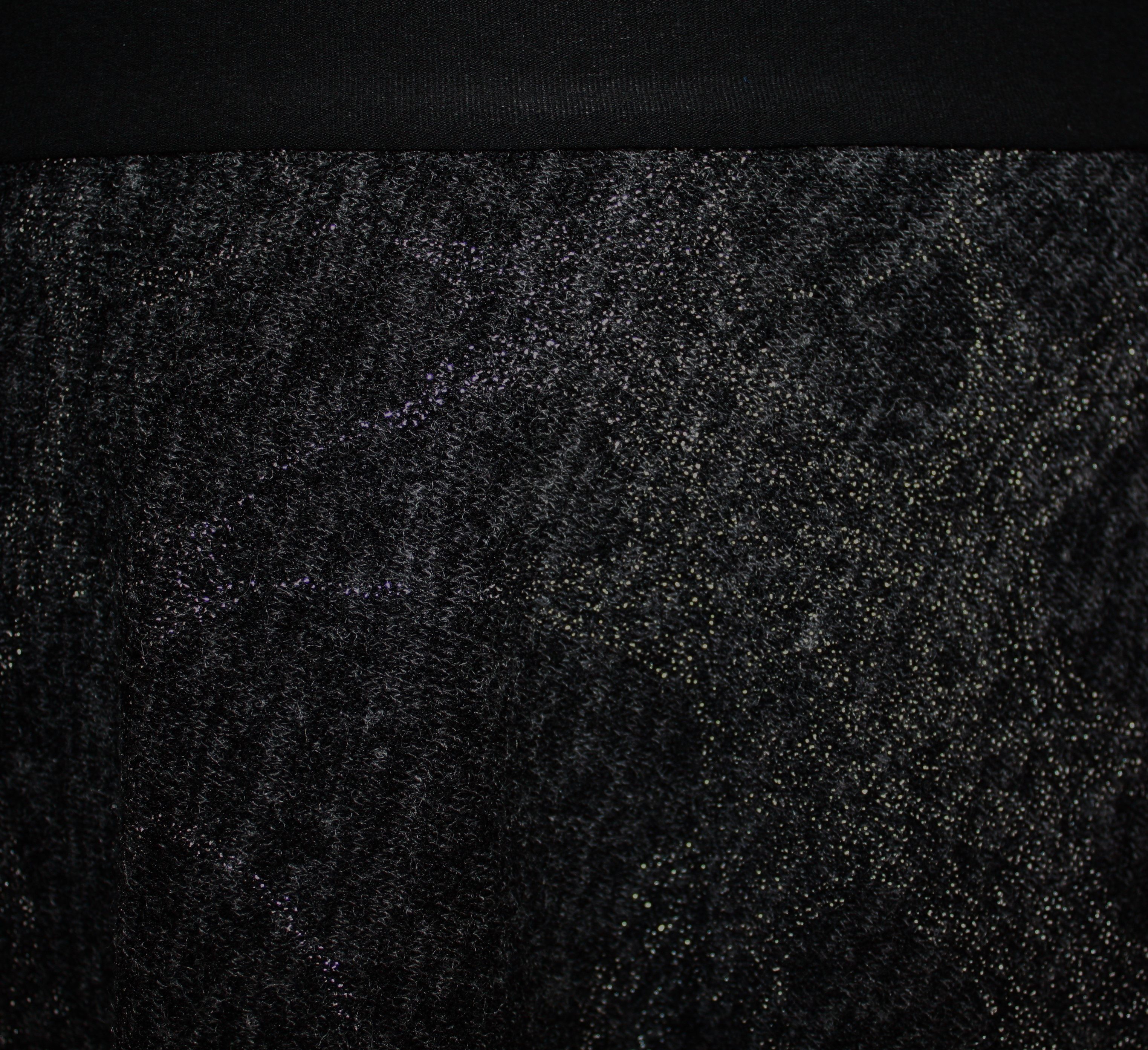 dunkle design Strickrock Schwarz Grau Blau Silber 57cm elastischer Bund