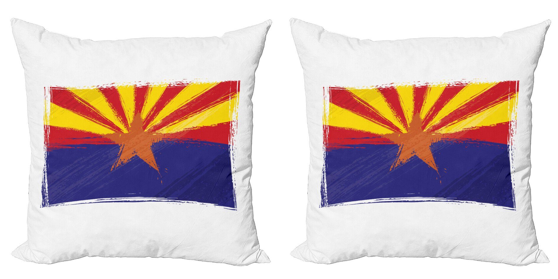 Modern Digitaldruck, Staats-Flagge Doppelseitiger Arizona (2 Accent Abakuhaus Schmutz-Entwurf Kissenbezüge Stück),