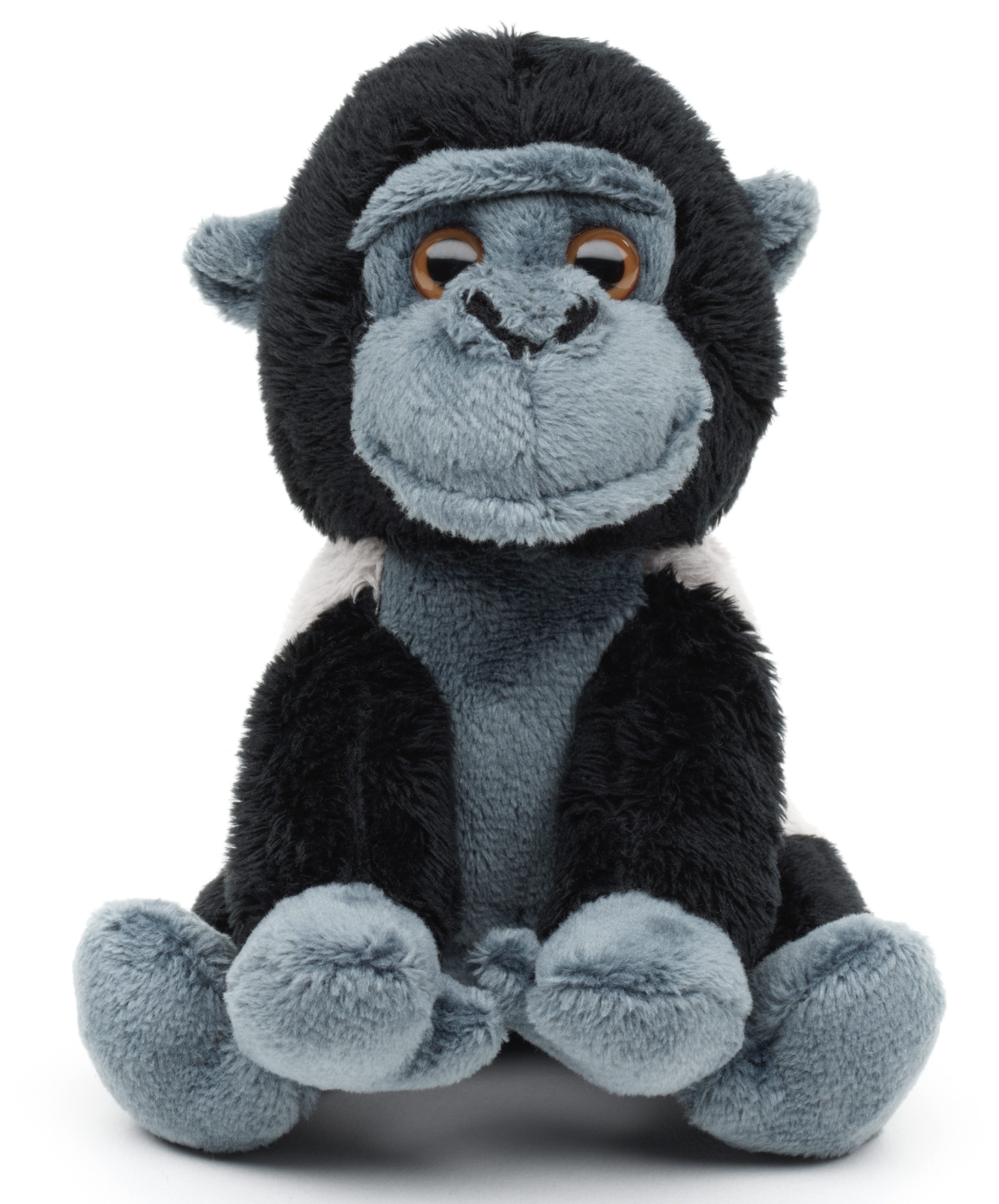 Uni-Toys Kuscheltier Gorilla Plushie, sitzend - 14 cm (Höhe) - Plüsch-Affe - Plüschtier, zu 100 % recyceltes Füllmaterial