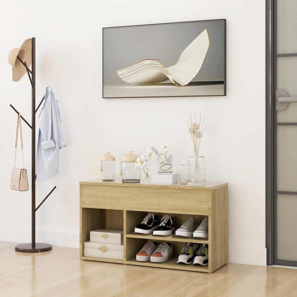vidaXL Schuhschrank 80 x 30 x 45 cm Schuhregal Schuhschrank Flurschrank Schuhbank Sonoma E