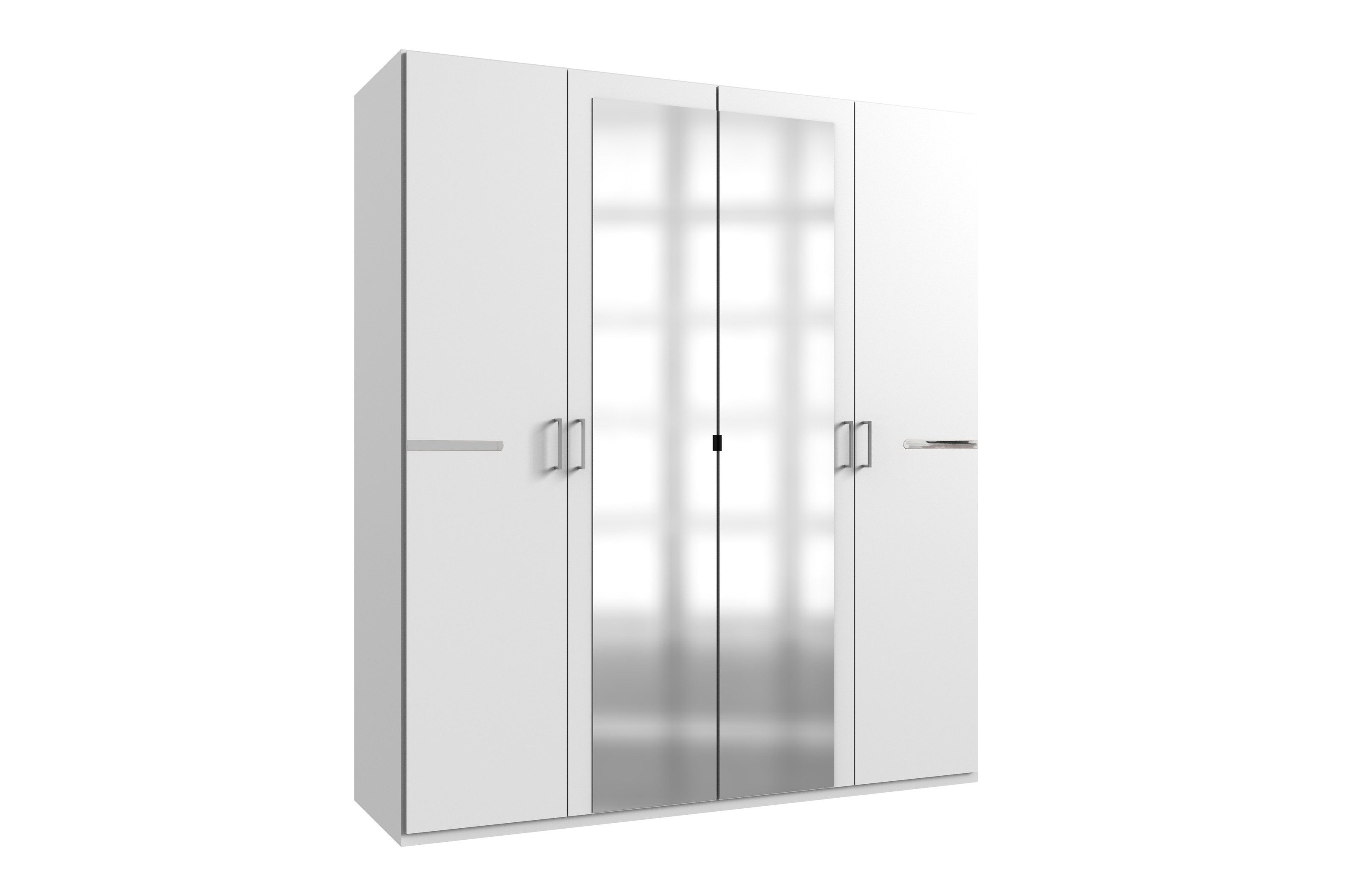 Drehtürenschrank in WEISS - 180x208x58cm (BxHxT)