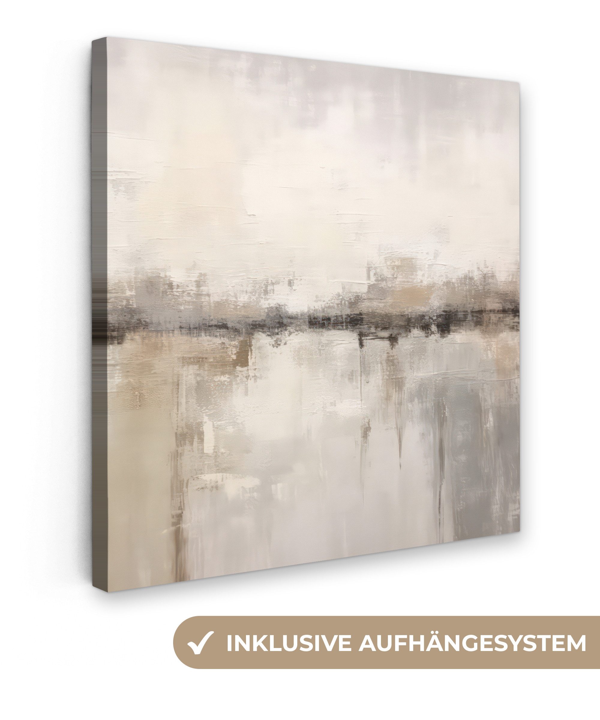 OneMillionCanvasses® Leinwandbild Moderne Kunst - Abstrakt - Beige, Fotodru günstig online kaufen