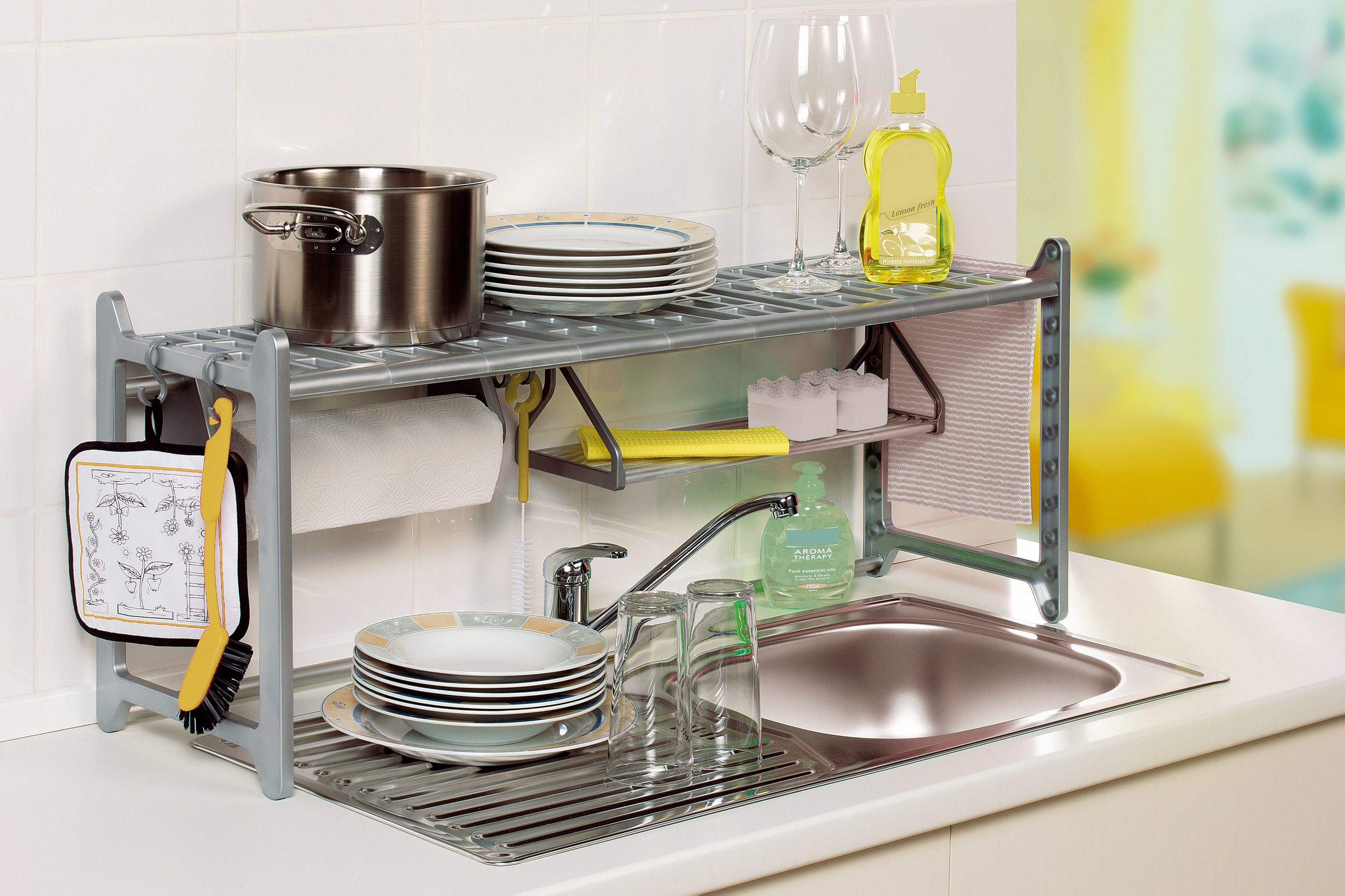 in Küchenregal, Breite variabel Aluminium/Kunststoff, Höhe und Ruco