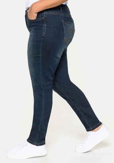 NEU Übergröße Damen Stretch Jeans Hose blau Pailletten Dehnbund Gr.54,60,64,66