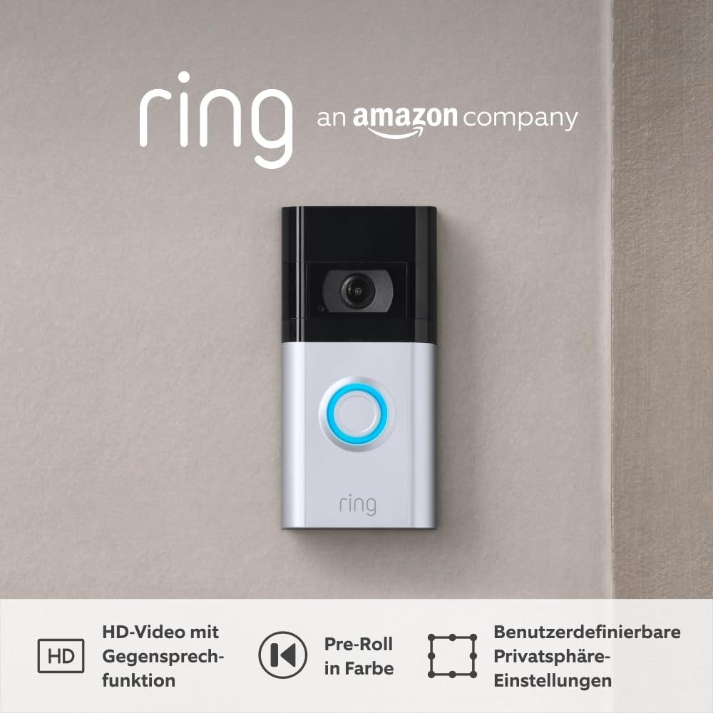 Ring Smart Home Türklingel Videotürklingel 4 Akku (Video Doorbell 4), Türklingel mit Kamera