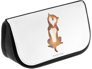 Mr. & Mrs. Panda Kosmetiktasche Hund Streicheln - Weiß - Geschenk, Haustier, Kulturbeutel, Hunde, Hun (1-tlg), Einzigartiges Design