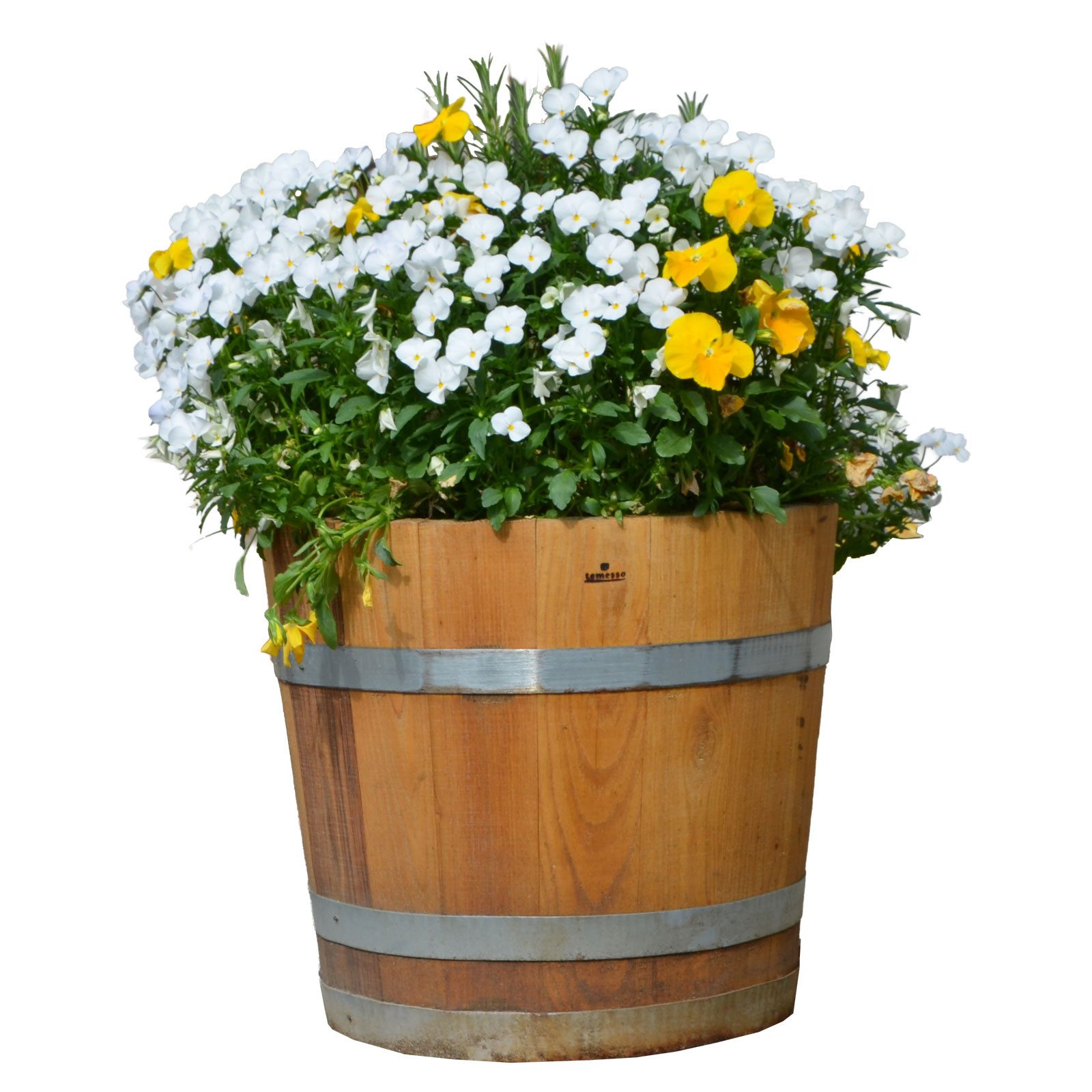 Temesso Pflanzkübel Kübel GEÖLT, Pflanzkübel aus Kastanienholz, 30 bis 60 cm Durchmesser