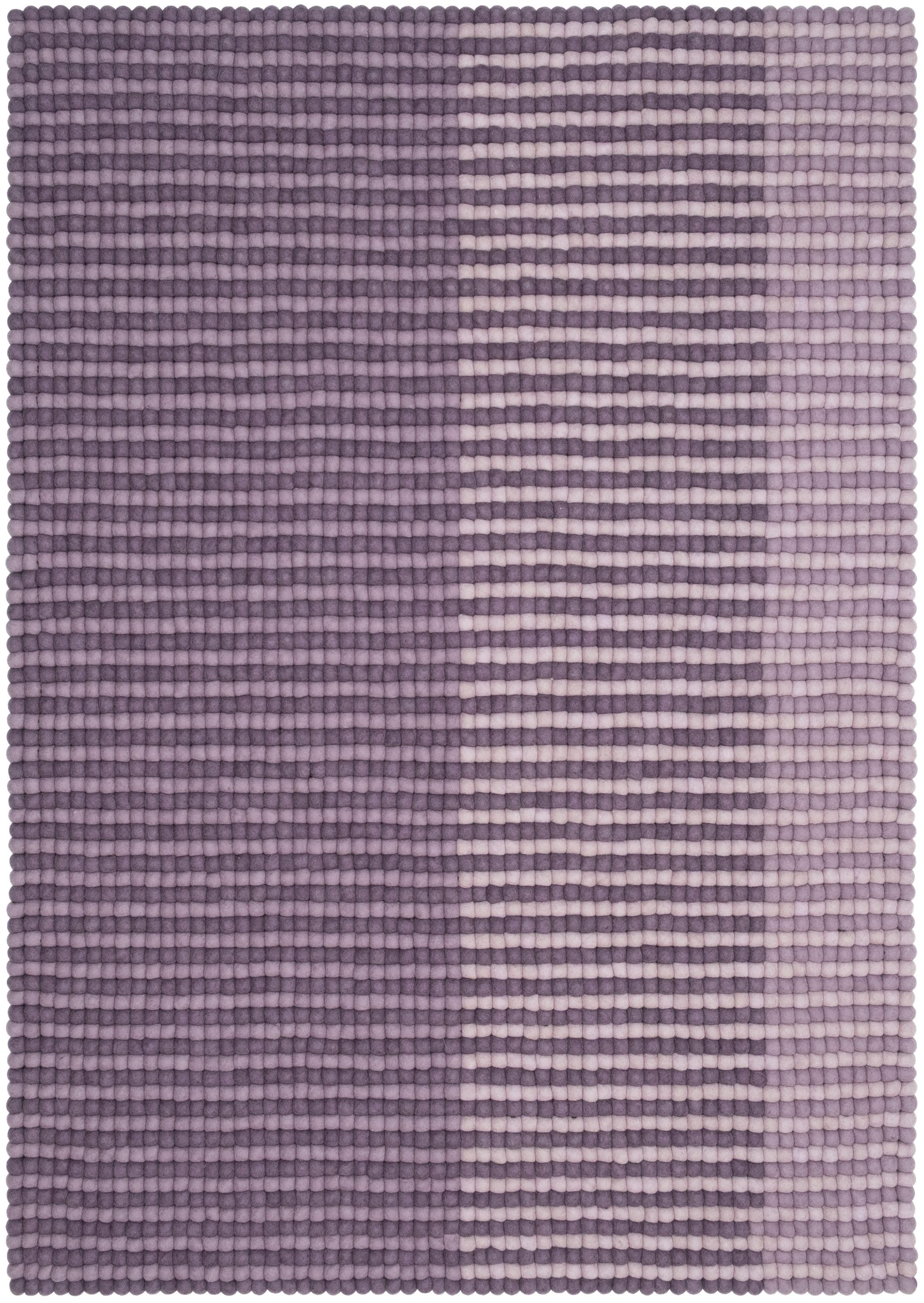 myfelt Wollteppich Fade Filzkugelteppich eckig, rechteckig, 100% reine Schurwolle, in verschiedenen Größen erhältlich