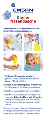 EMSAN Nasensauger Kinder Nasendusche + Nasenspülsalz multimineral, Nasenspülung Set bei Schnupfen & Allergie mit 10 Beutel Salzlösung