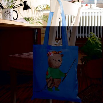 Mr. & Mrs. Panda Tragetasche Reitlehrerin Herz - Sky Blue - Geschenk, Beutel, Rente, Jutebeutel, J (1-tlg), Design-Highlight