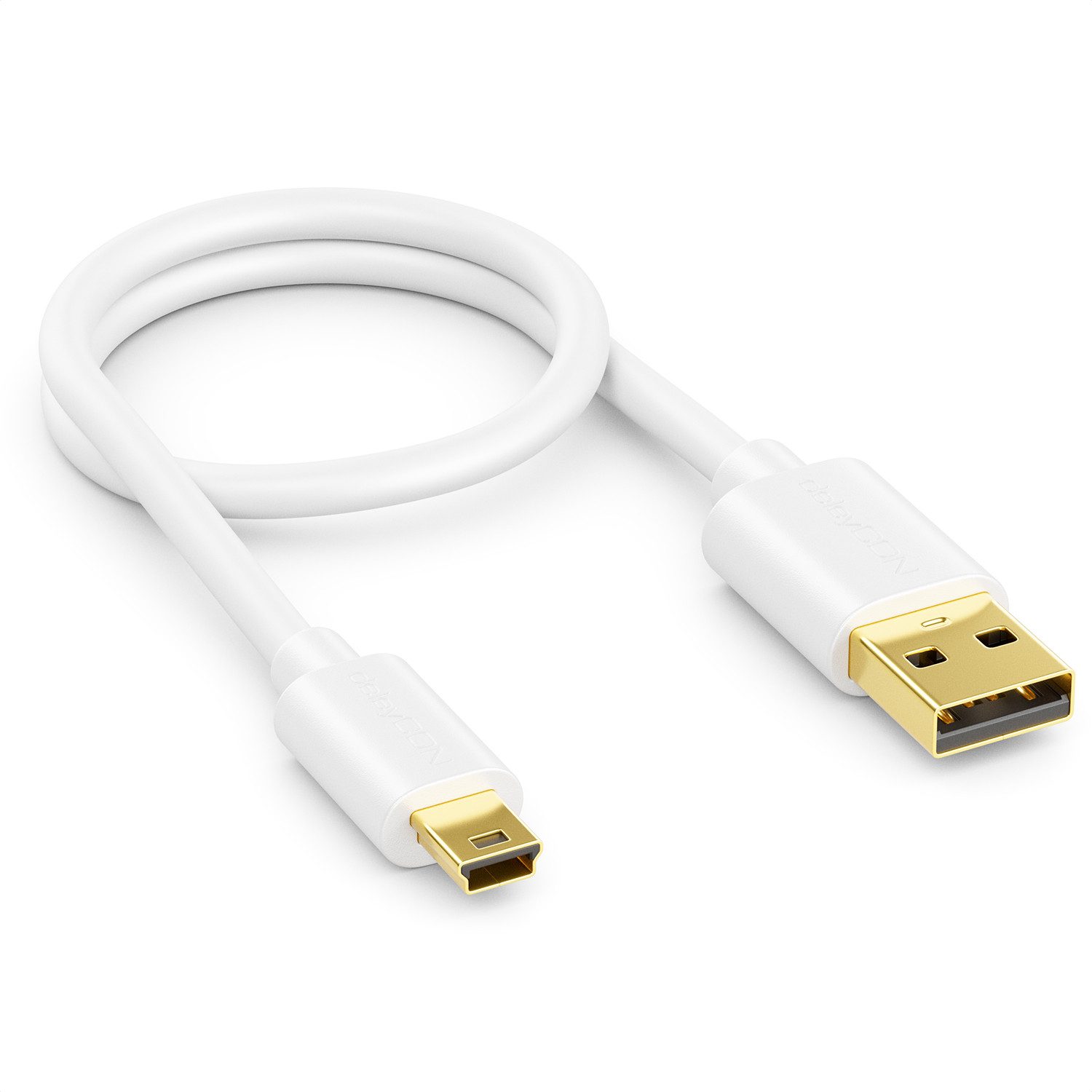 deleyCON deleyCON 0,30m Mini USB 2.0 Datenkabel - USB A-Stecker zu Mini USB-Kabel