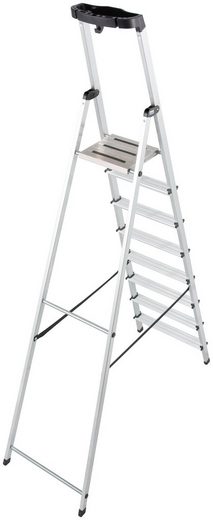 KRAUSE Stehleiter »Safety«, Aluminium, 1x8 Stufen, Arbeitshöhe ca. 370 cm