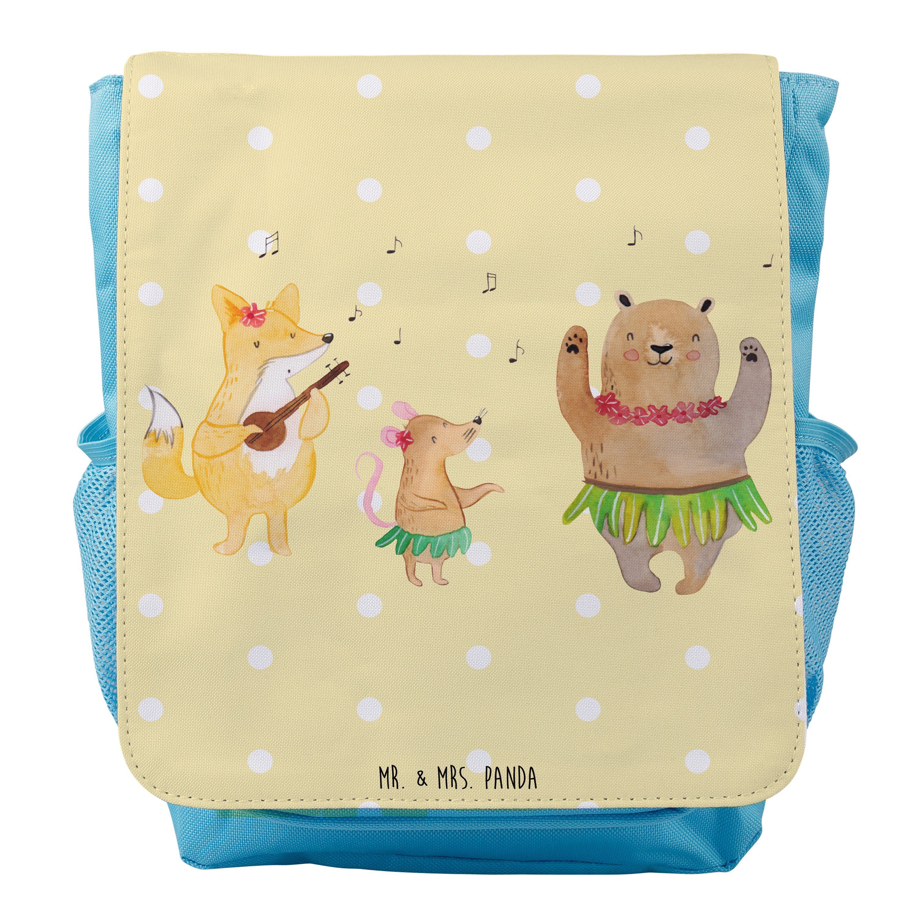 Mr. & Mrs. Panda Kinderrucksack Jungen Waldtiere Aloha - Gelb Pastell - Geschenk, Leben, Rucksack Kin