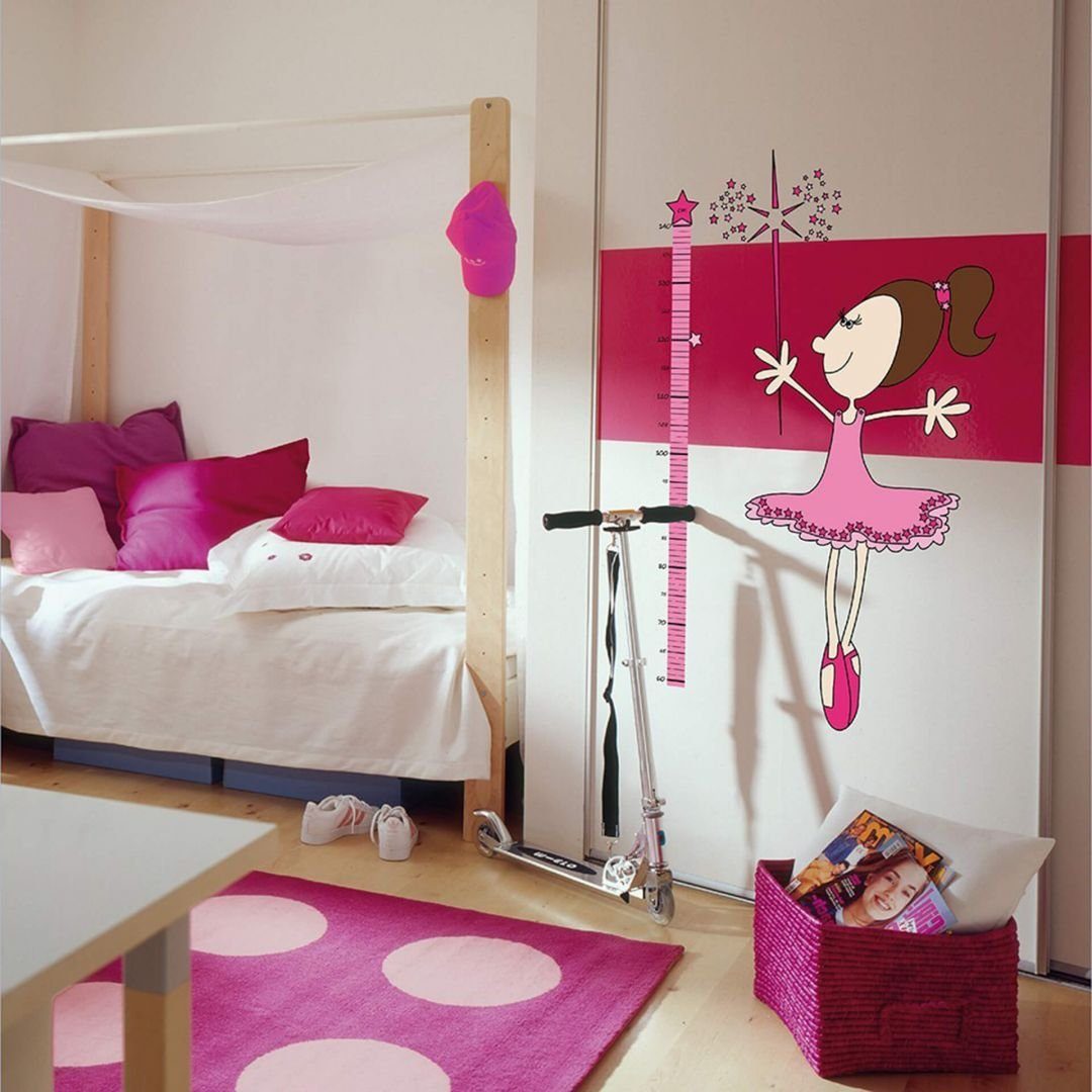 Wandtattoo Wandsticker Prinzessin Messlatte für Mädchen Kinderzimmer Wandtattoo