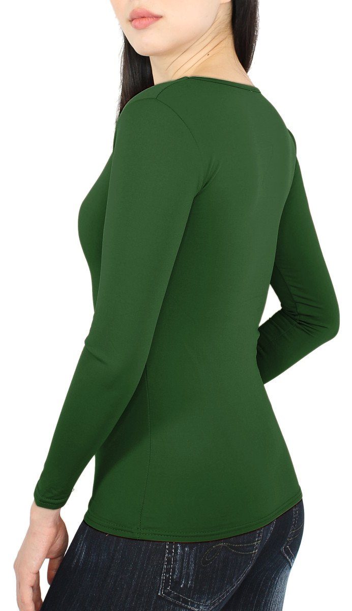 dy_mode Thermohemd Thermo Langarmshirt Damen Thermoshirt Innenfutter Thermounterhemd