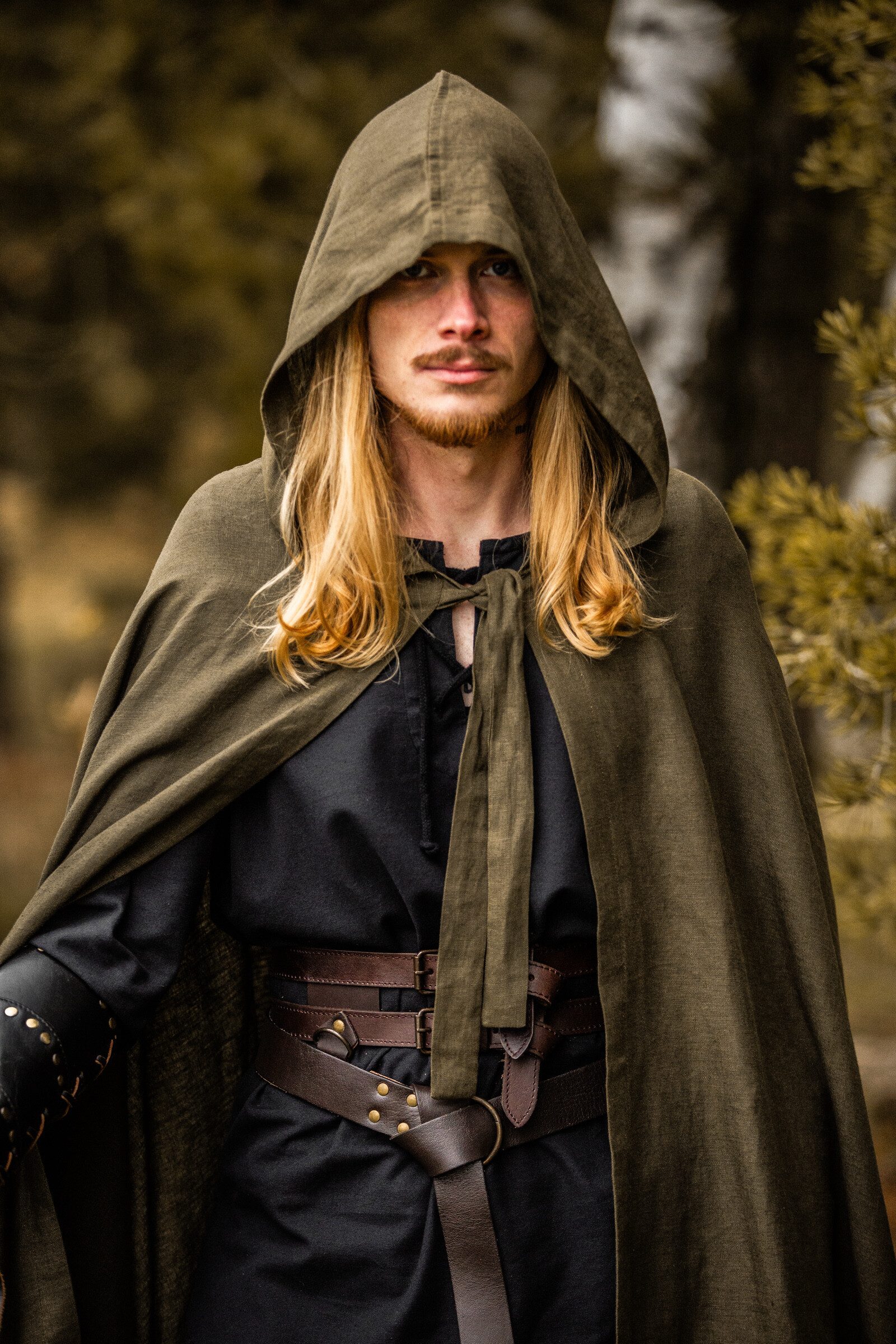 Ibeauti Renaissance-Umhang Aus Leinen – Mit Kapuze, Einheitsgröße, Für Mittelalter-Cosplay, Halloween & Renaissance-Feste