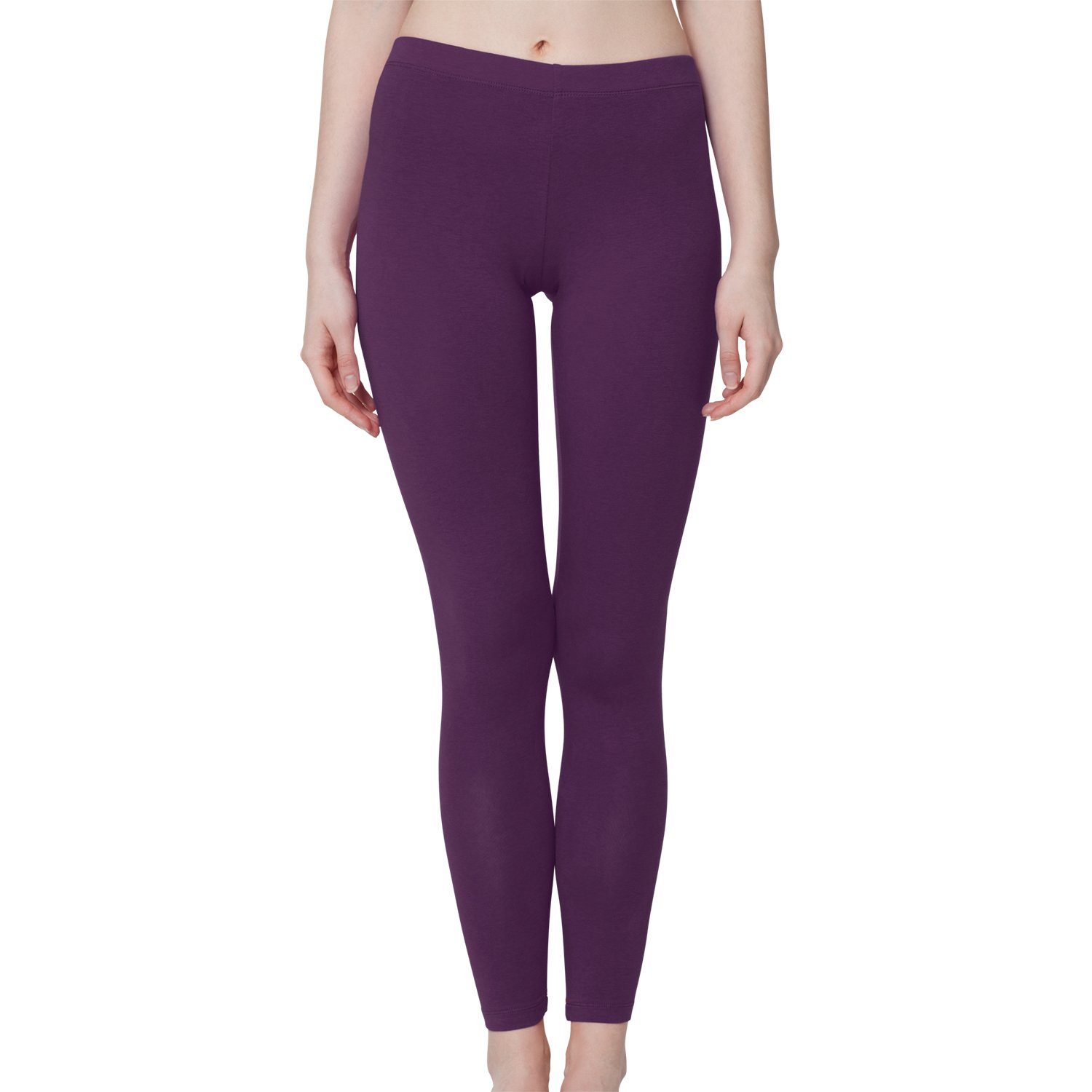 celodoro Leggings Damen Leggings, stretchige Jersey Hose aus Baumwolle Lila