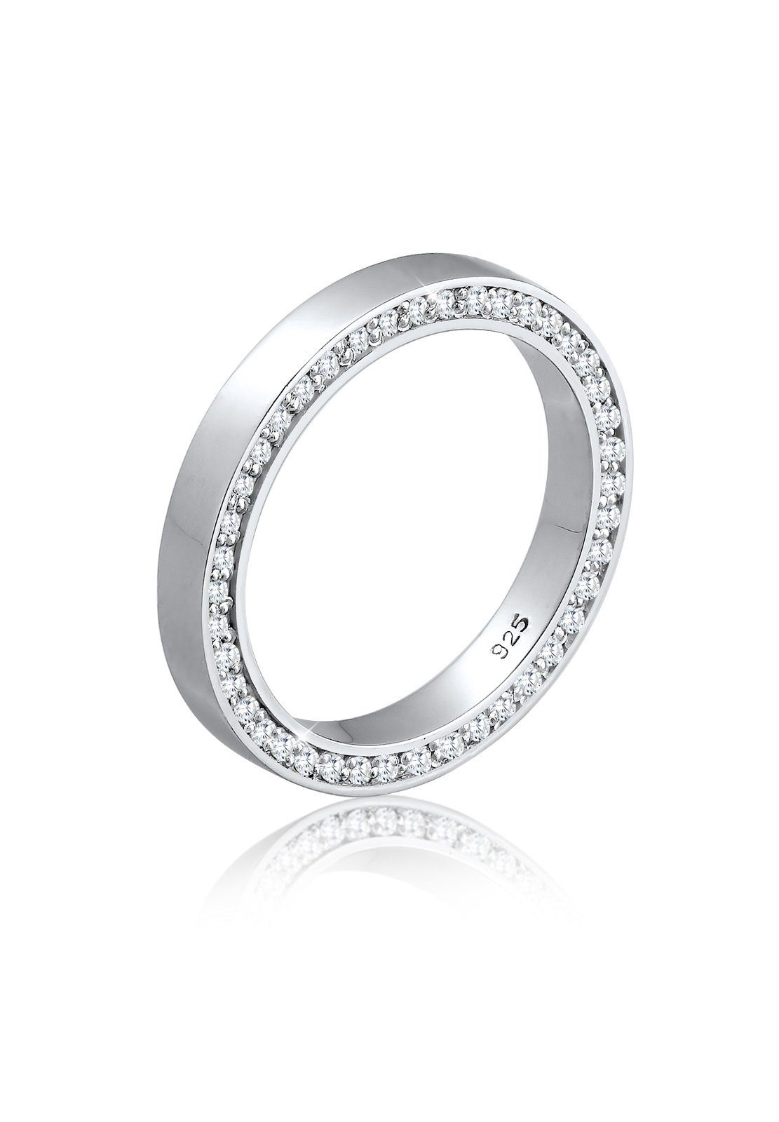 Elli Premium Fingerring Bandring mit Zirkonia Weiß 925 Sterling Silber günstig online kaufen