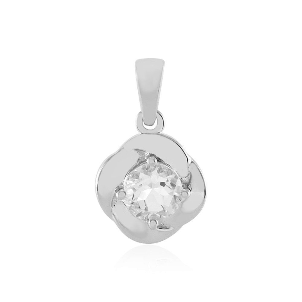 Cavill Kettenanhänger Cavill Silberanhänger, 0,94 ct weißer Topas, platinplattiert, floral (1-tlg)