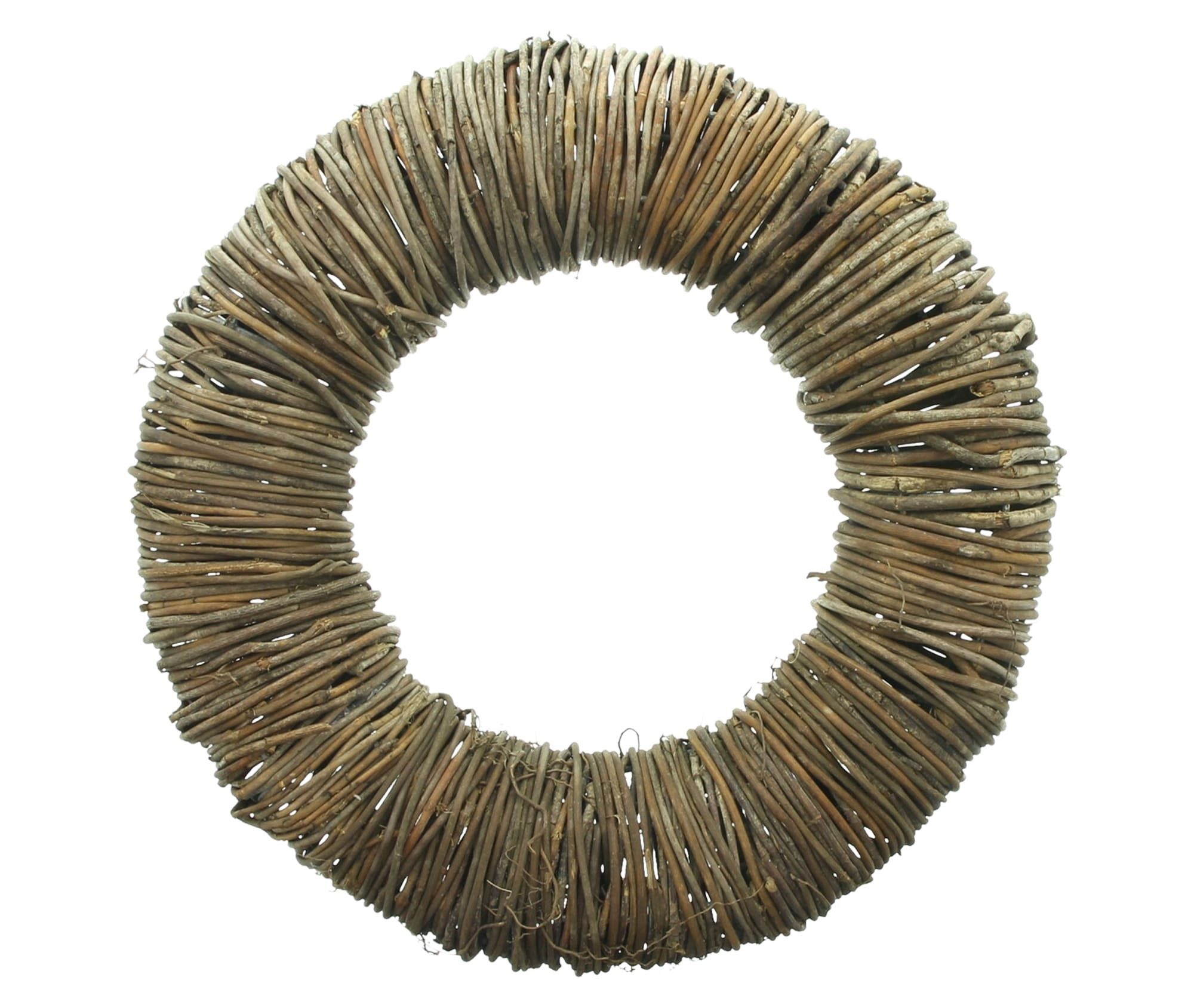 Dekoleidenschaft Dekokranz "Natur" aus Rattan Ø 36 cm Naturkranz für Drinnen & Draußen, Wandkranz, Türkranz, Tischkranz